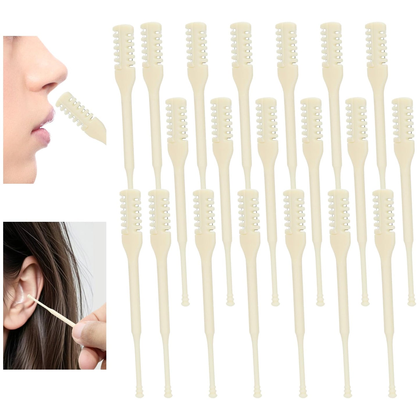 20 Pcs Reusable Nose Hair Trimmer, 2-in-1 Manual Nasal Hair Remover Tool for Men and Women, 360° Nostril Hairs Remover Tool, 3.2 x 0.36 Inch Compact Beauty and Personal Care Rimoev