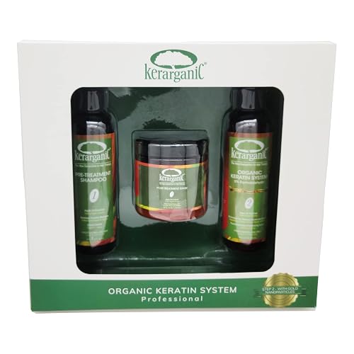 KERARGANIC Formaldehyde-Free Keratin System DIY Set: Pre-Treatment Shampoo, Hair Treatment, Post-Treatment Mask with Argan Oil - (4oz each) Beauty & Personal Care KERARGANIC
