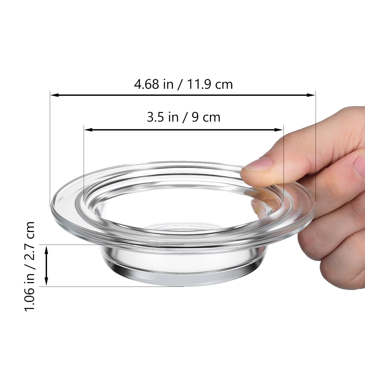 Amosfun Wax Melt Warmer Bowl Glass Dish Essential Oil Melting Plate Compatible with 3.5"- 4.6" Open Mouth Wax Warmers for Home Office Aroma Diffuser Beauty and Personal Care Amosfun