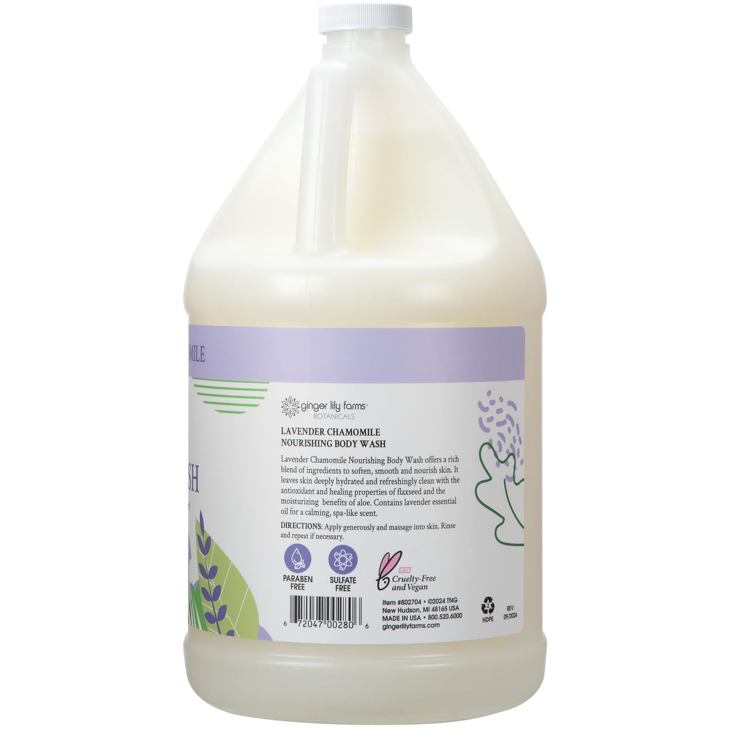 Ginger Lily Farms Botanicals Nourishing Body Wash, 100% Vegan & Cruelty-Free, Lavender Chamomile Scent, 1 Gallon (Pack of 4) Beauty & Personal Care Ginger Lily Farms