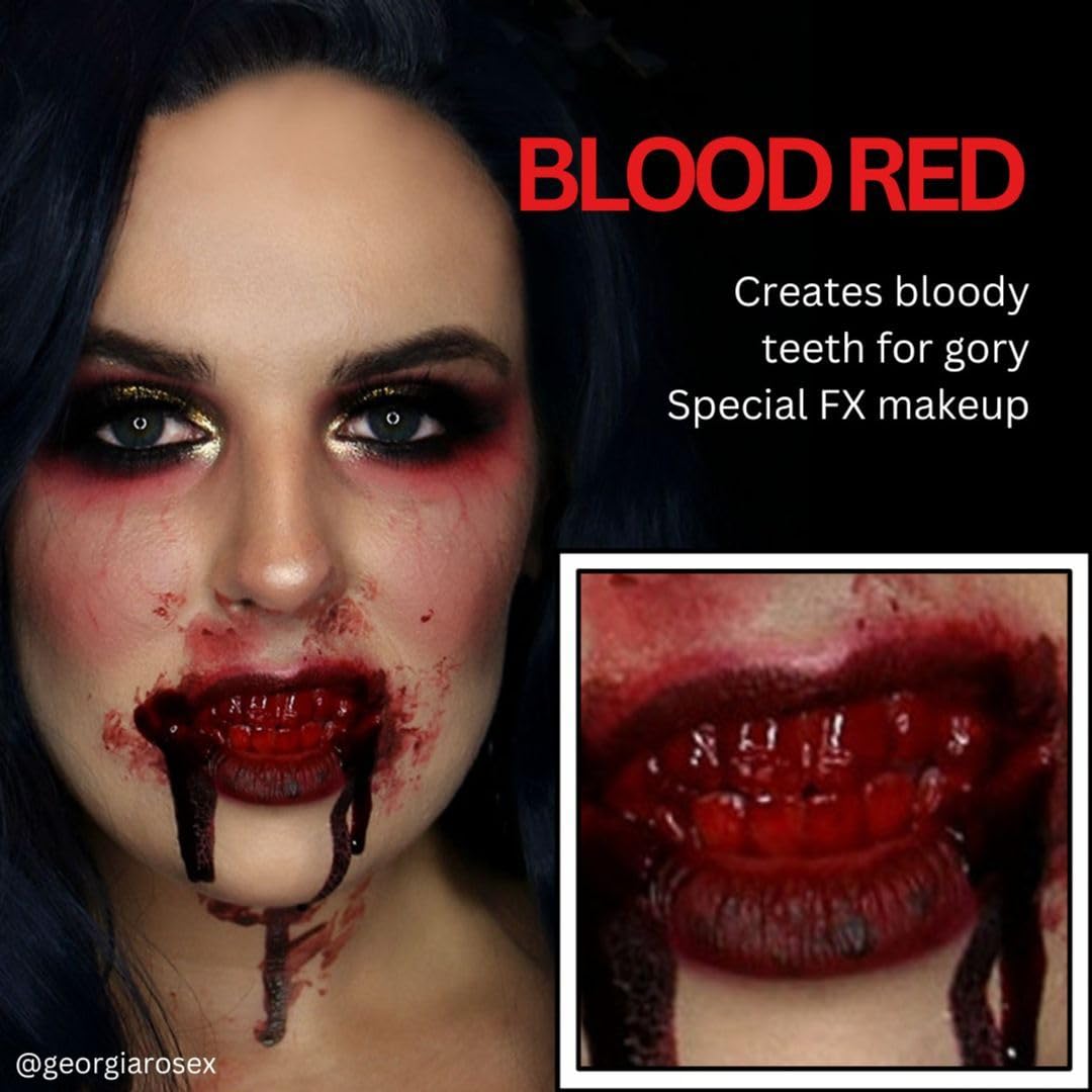 Mehron Makeup Tooth FX Blood Red | Temporary Red Tooth Paint | Perfect for Creating Red Teeth FX, Rotten Teeth Makeup, & Bloody Teeth SFX Beauty & Personal Care Mehron