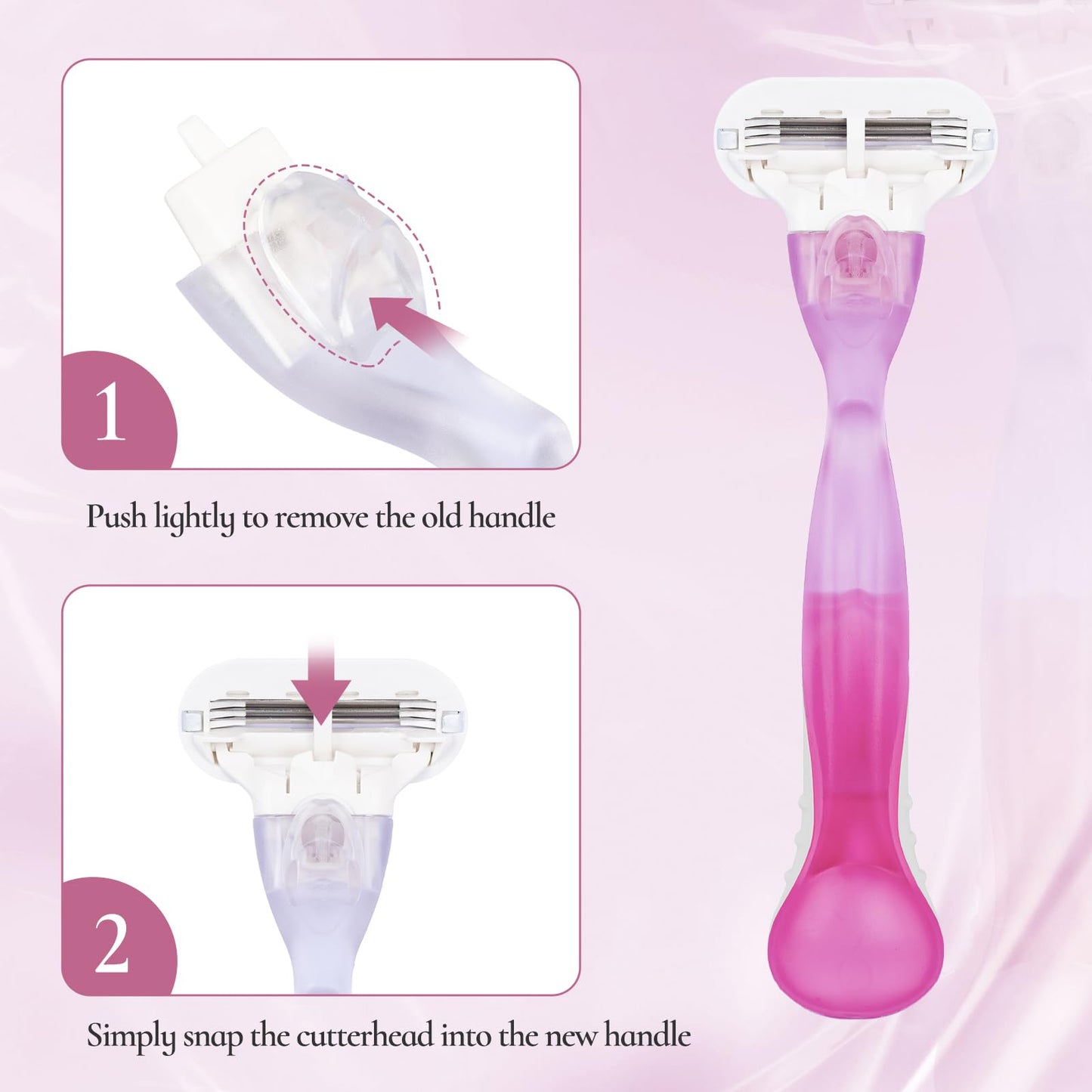 VANEST Replacement Handle Compatible with Gillette Venus, Comfort Glide Razor Handle Non-slip Ergonomic Handles for Women (Hot Pink) Beauty and Personal Care VANEST