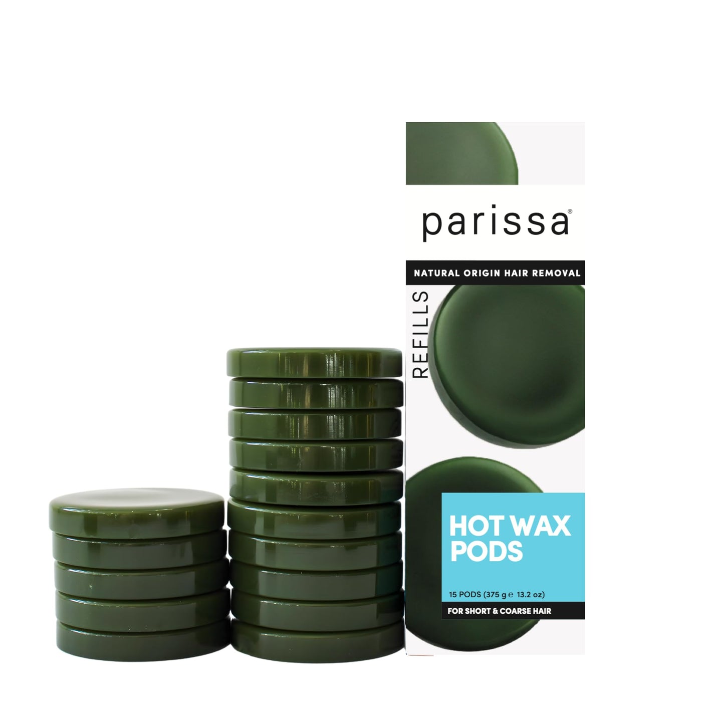Parissa Hard Wax Refill Pods - 15 Pods (13.2 Oz) - No-Strip Hot Wax with Natural Beeswax, Salon-Strength for Brazilian, Bikini & Facial Hair Removal Beauty and Personal Care Parissa