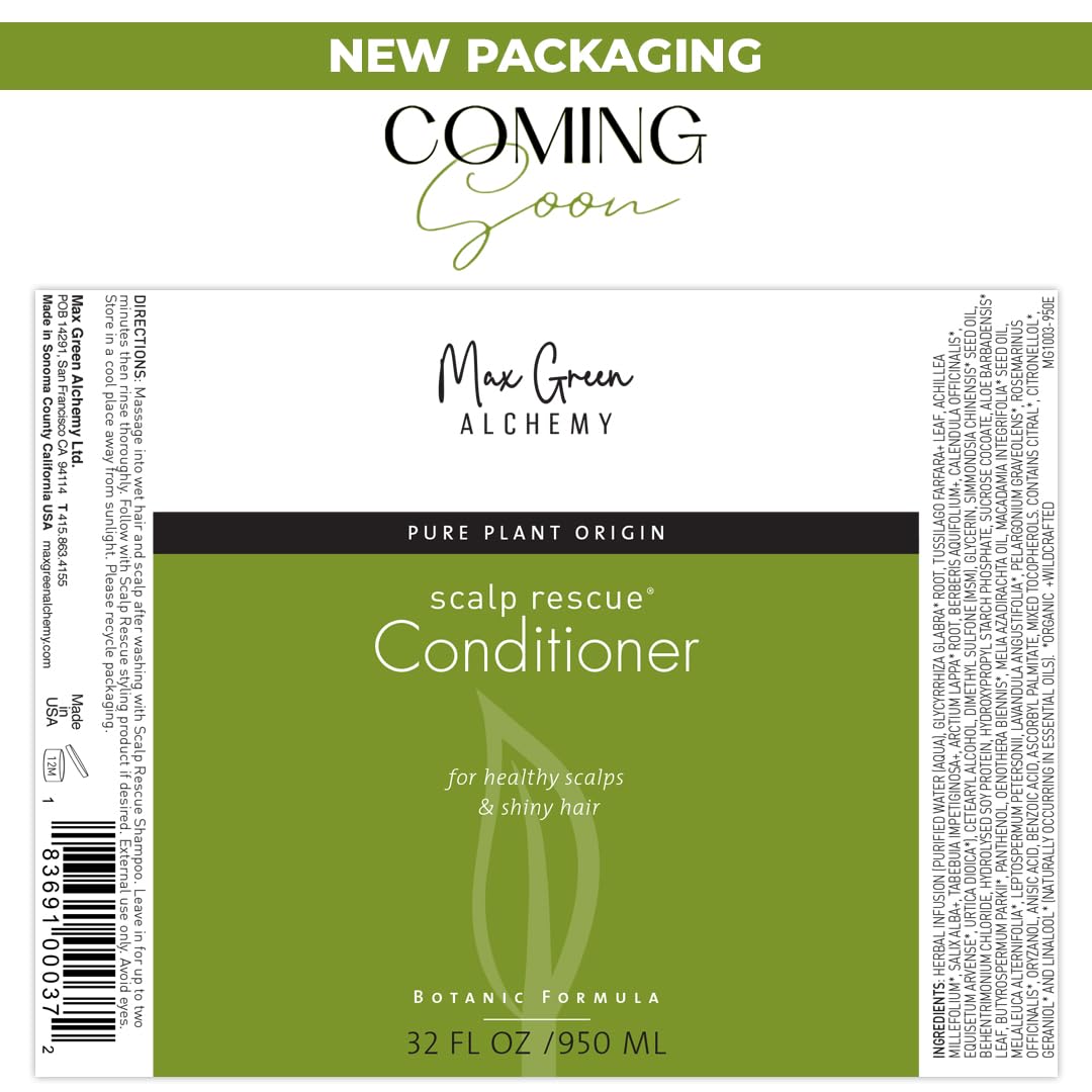 MGA Vegan Hair Conditioner - Organic Formula with Tea Tree for Healthy Hair | Hair Care Product with Natural Herbal Scent | Parabens Silicone Beauty & Personal Care Max Green Alchemy