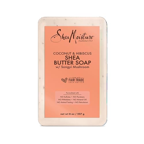 SheaMoisture Bar Soap Coconut and Hibiscus for Dull, Dry Skin Sulfate Free Soap Bar 8 oz Beauty & Personal Care Shea Moisture