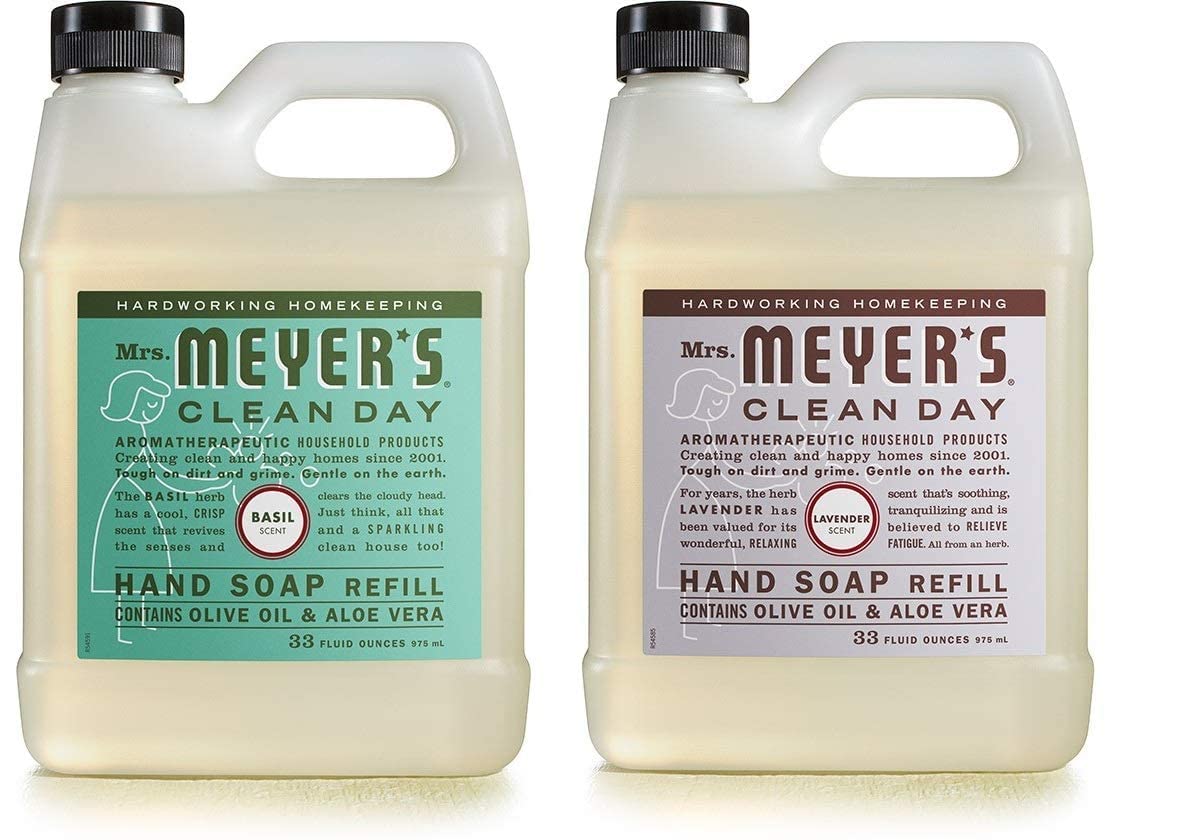 Mrs. MEYER'S CLEAN DAY Hand Soap Refill Scent Variety Pack 2 CT (Lavender + Basil) Beauty & Personal Care Mrs. MEYER'S