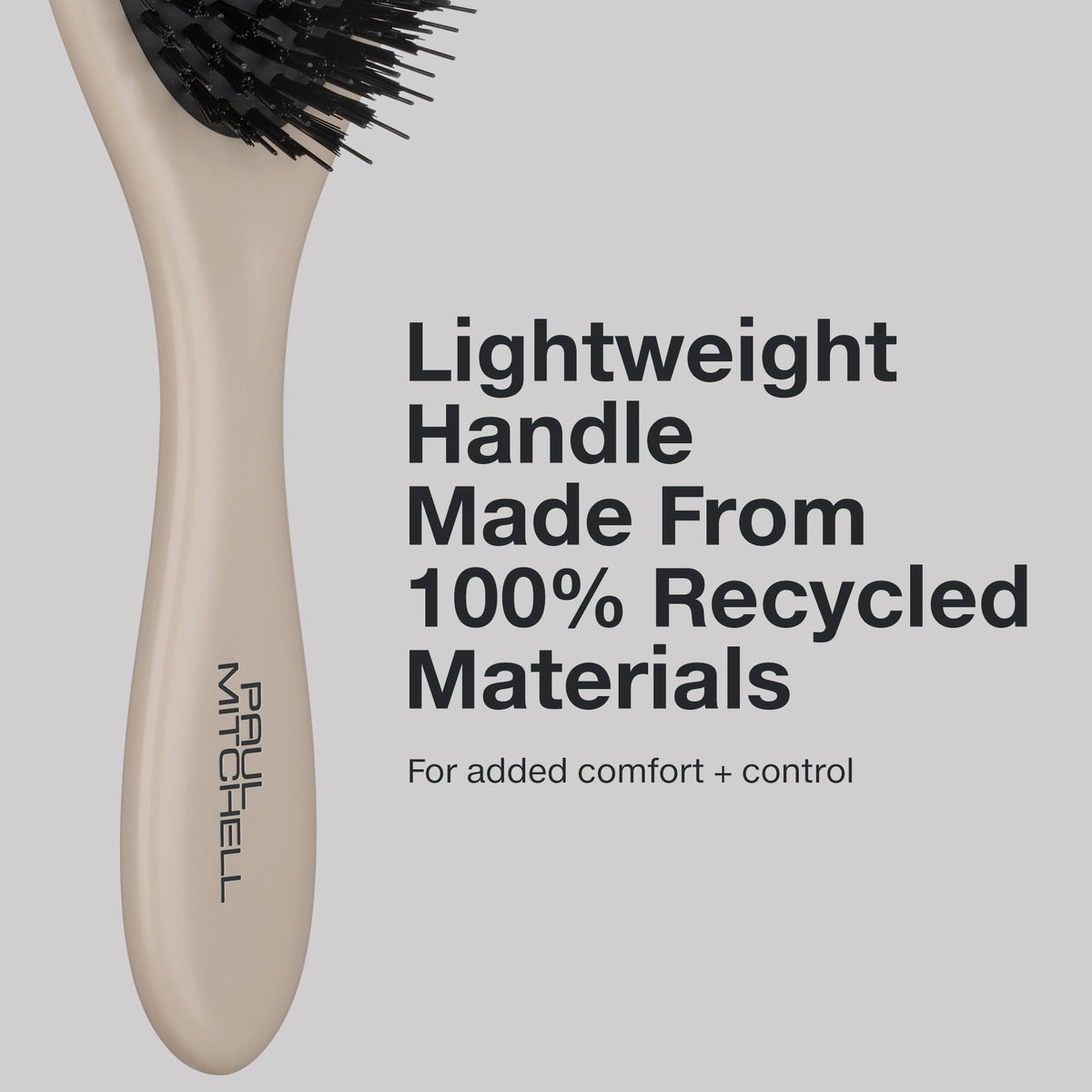 Paul Mitchell Dressing Hair Brush, Vegan Boar Bristles For Frizz Control + Boosting Shine, All Hair Types, Taupe, Made of 100% Recycled Plastic