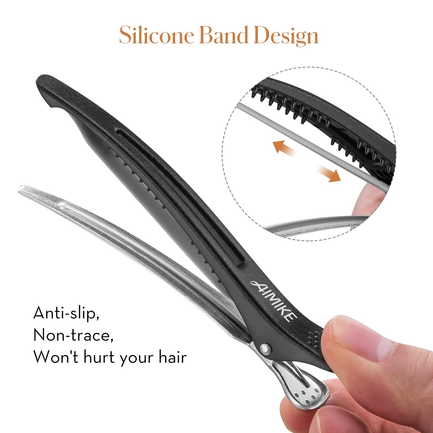 AIMIKE Hair Styling and Sectioning Accessories - 12 Pack Non-Slip Silicone Hair Clips for Thick and Thin Hair, Professional Salon Quality Beauty and Personal Care AIMIKE