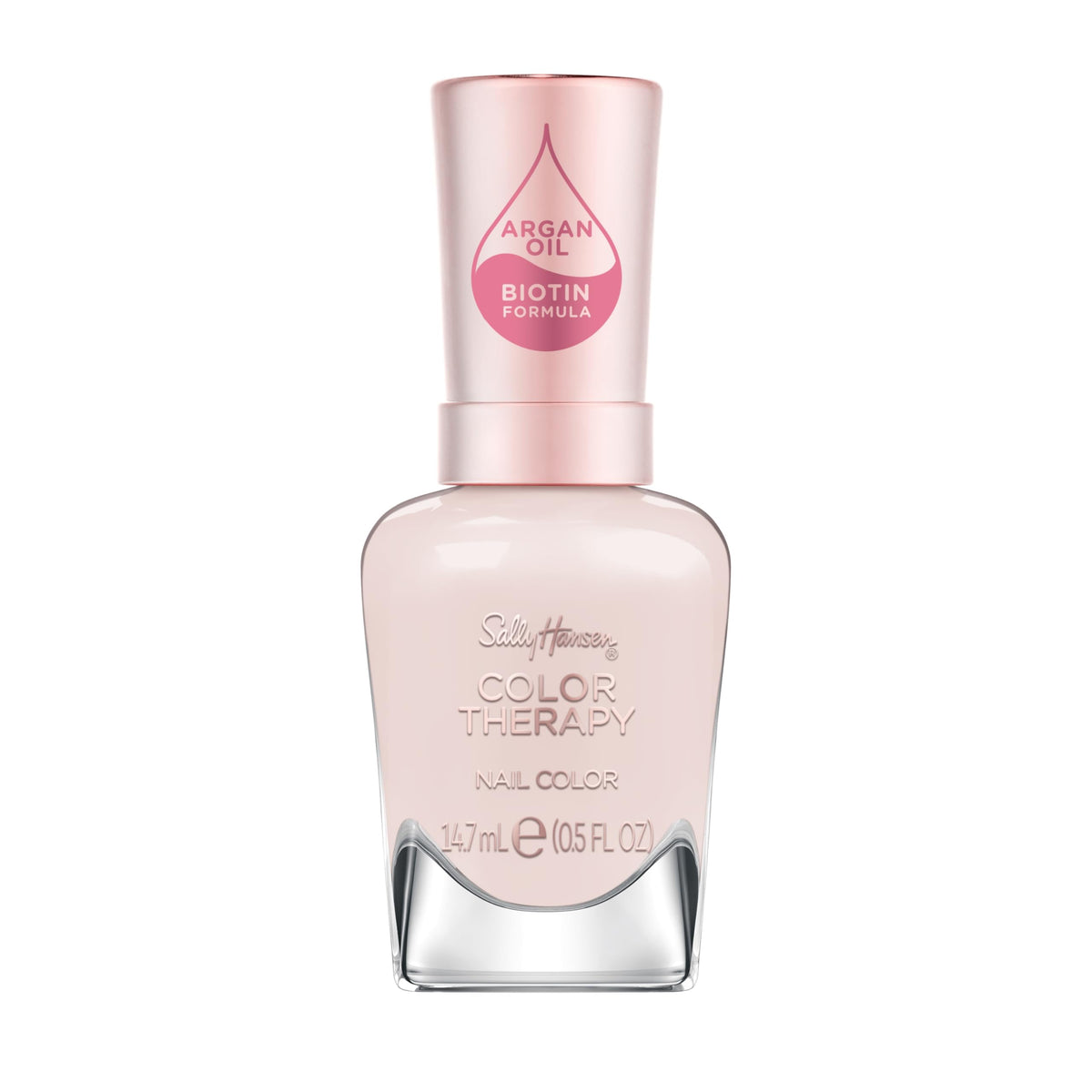 Sally Hansen Color Therapy Nail Polish | Biotin, Argan Oil, Long Lasting, Healthy Nails, Nail Strengthener, Semi-Opaque | 539 Bare Kiss | Nude Pink Beauty & Personal Care Sally Hansen