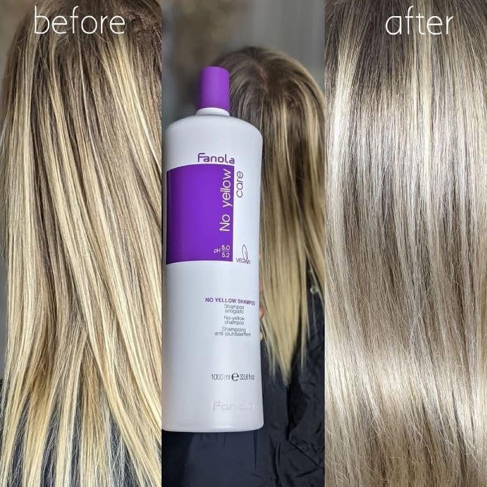 Fanola No Yellow Purple Shampoo - Purple Color Depositing Shampoo for Blondes, Bleached & Grey Hair - Formulated with Violet Pigment to Remove Brassy Beauty & Personal Care Fanola