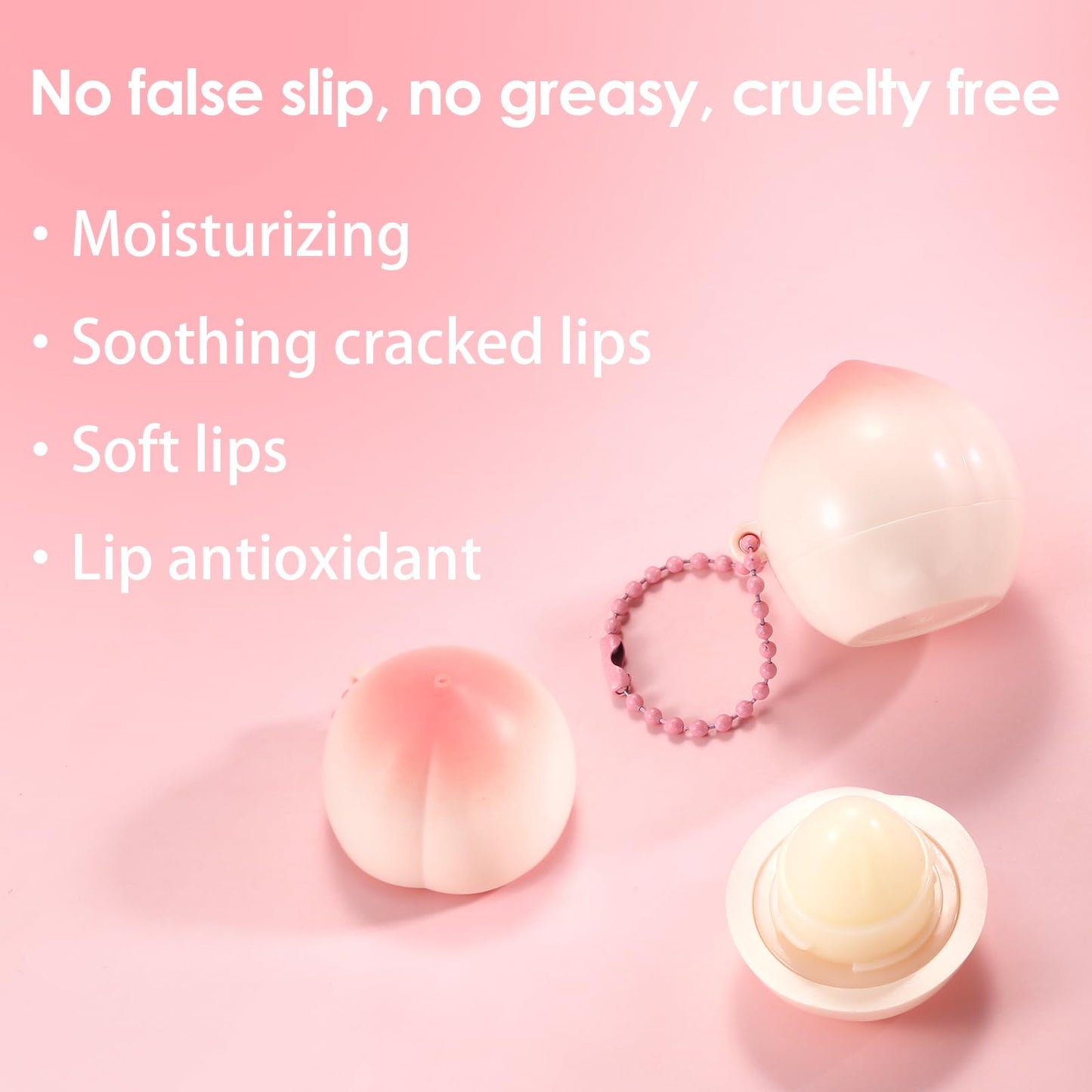 KISSIO Lip Balm,Peach Lip Balm,Lip Care with Sunflower,Olive and Coconut oils,Moisturize and Soothe Dry Chapped Lips,Make Lips Soft,Cruelty Free,0.12 Beauty and Personal Care KISSIO