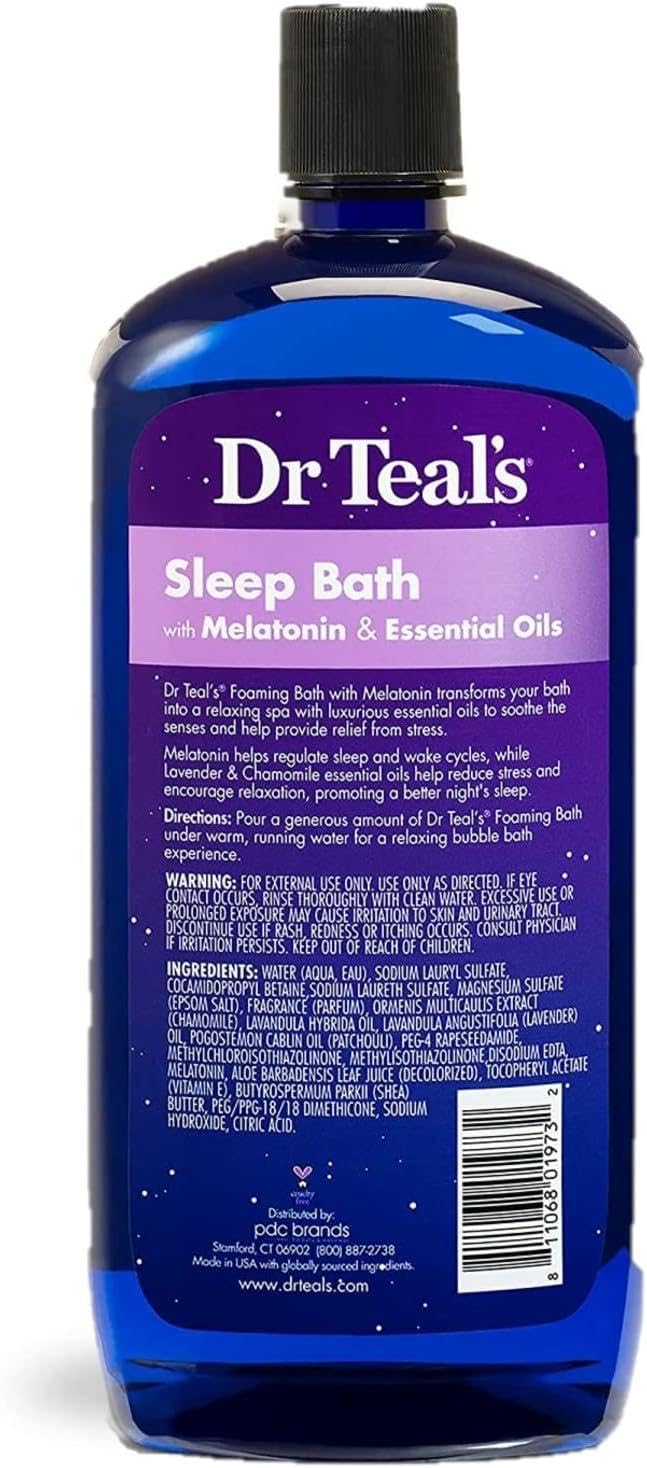 Dr. Teal's Melatonin Foaming Bath Gift Set (2 Pack, 34oz Ea) - Sleep Bath with Melatonin & Essential Oils - Pure Epsom Salt Beauty and Personal Care Dr Teal's