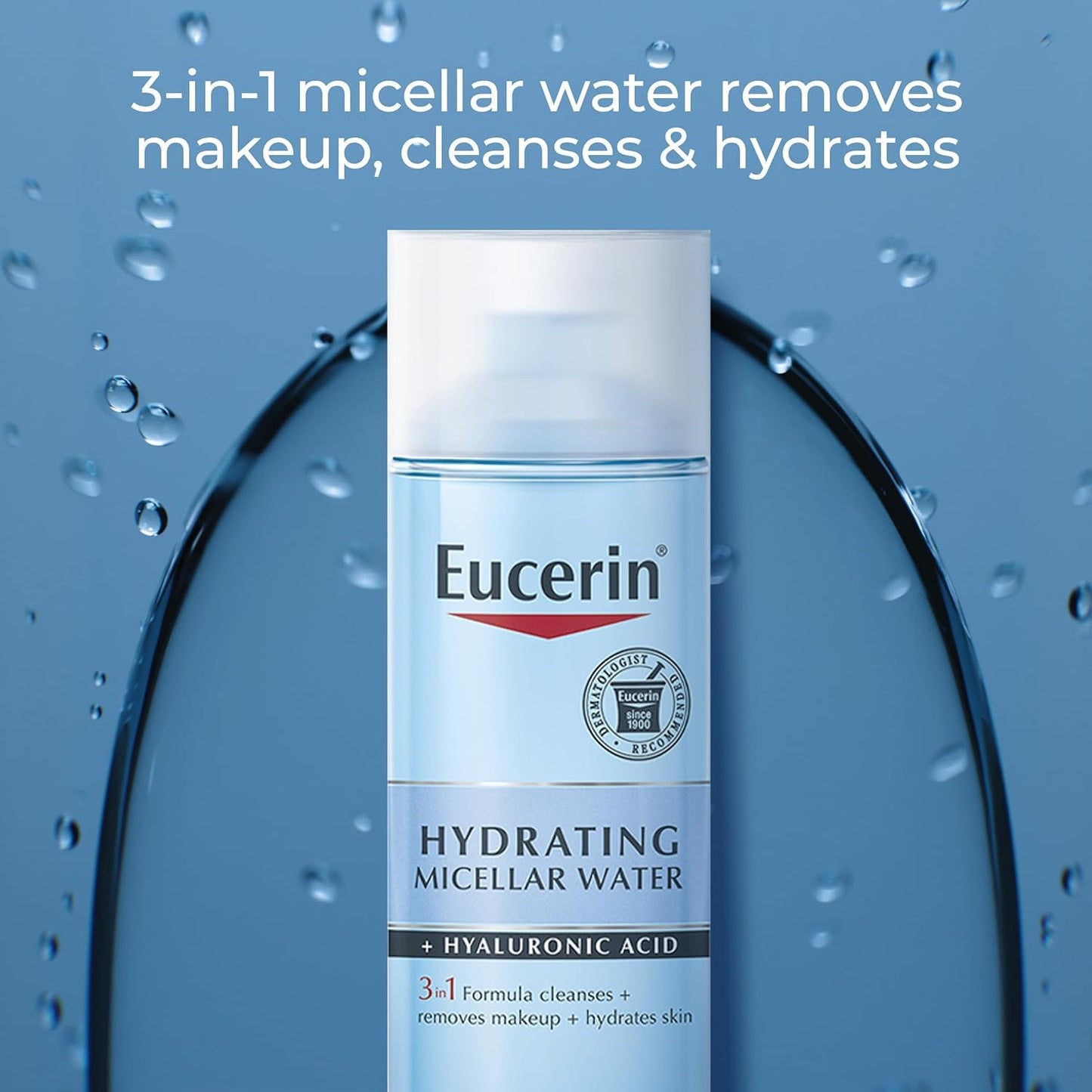 Eucerin Hydrating 3-in-1 Micellar Water, Formulated with Hyaluronic Acid, 6.8 Fl Oz Bottle Beauty & Personal Care Eucerin