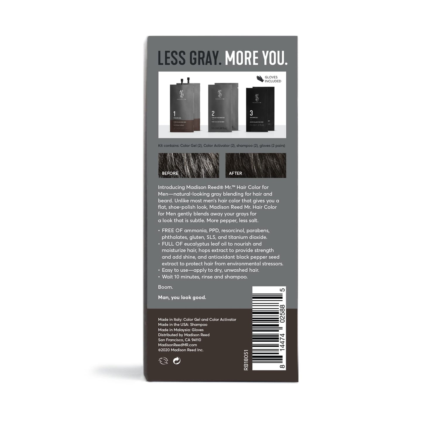 Madison Reed Mr. Hair Color for Men, Dark Brown to Black Demi-Permanent Hair Dye, Reduces Grays in 15 Minutes For Hair & Beard, Nourishing Beauty & Personal Care Madison Reed