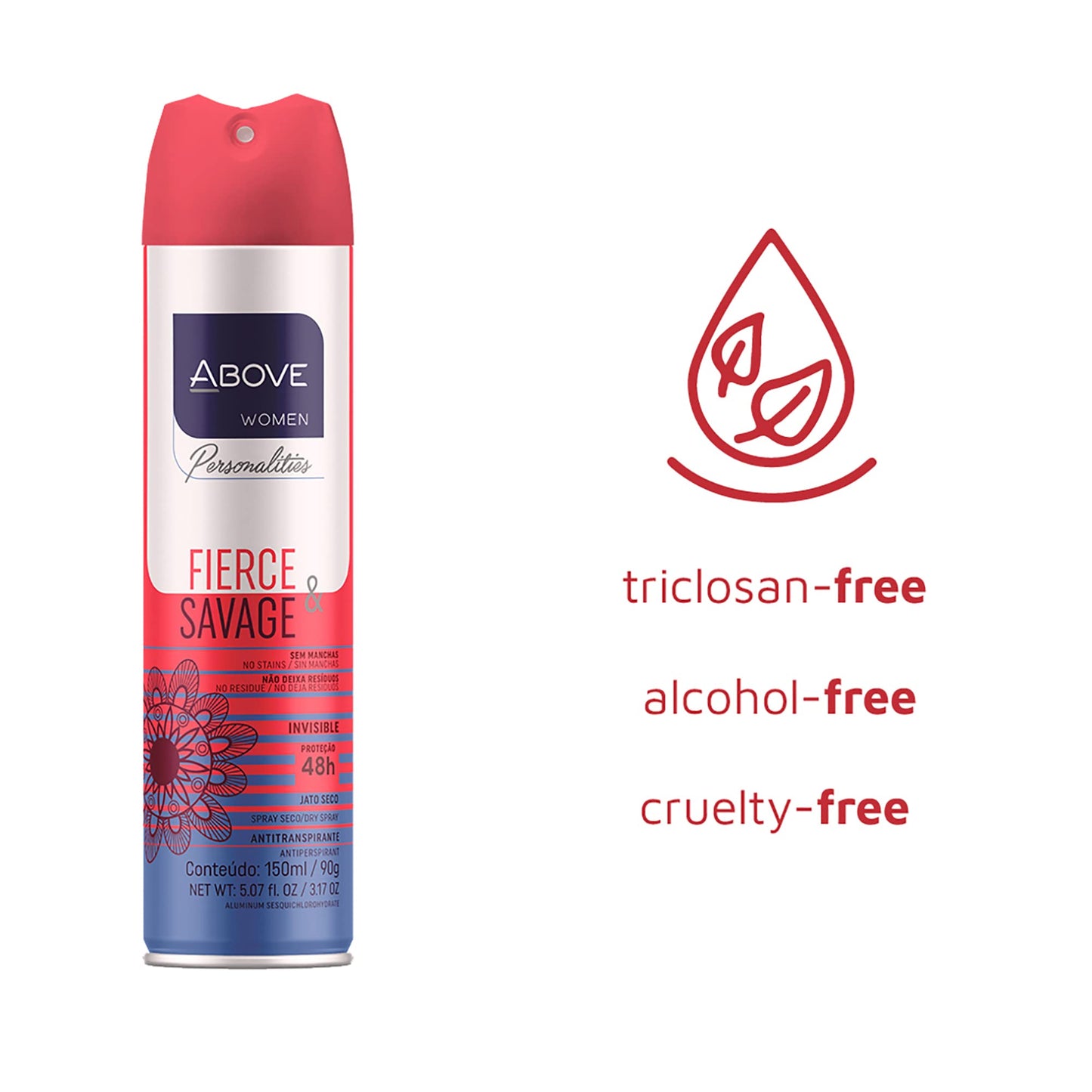 ABOVE Fierce and Savage - 48 Hours Personalities Antiperspirant Deodorant for Women - Notes of Pink Pepper and Jasmine - Dry Spray Protects Against Beauty and Personal Care ABOVE