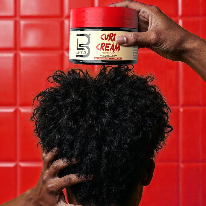 Level 3 Hydrating Curl Cream - With Coconut and Jojoba Oil for Coily and Curly Hair - Lock In Moisture and Shine Beauty & Personal Care L3