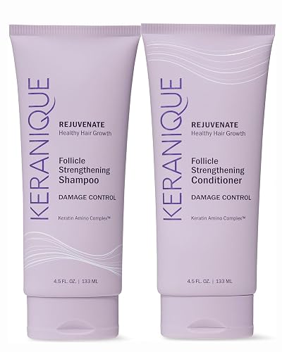 Keranique Damage Control Anti-Breakage Shampoo & Conditioner for Damaged, Thinning Hair - Intense Repair, Strengthening with Keratin, Biotin Beauty & Personal Care Keranique