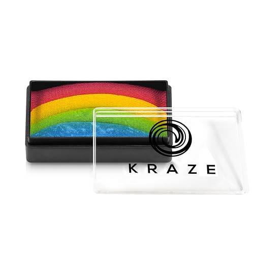 Kraze FX Dome Stroke - Bright Rainbow (25 gm), Professional 1-Stroke Split Cake, Hypoallergenic, Non-Toxic, Water Activated Face & Body Painting Beauty & Personal Care Kraze FX