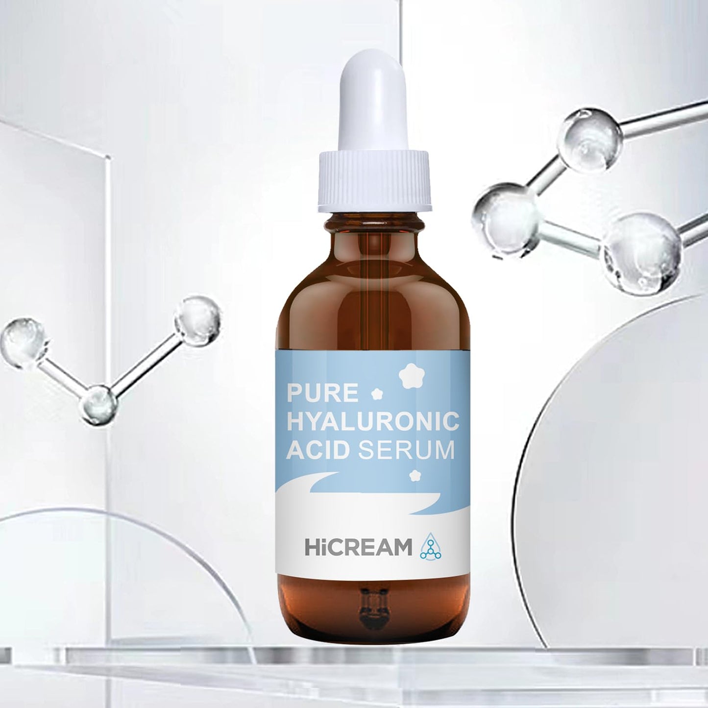 Hicream Hyaluronic Acid Serum for Face, Brightening Serum - Even Skin Tone&100% Pure Anti Aging, Intense Hydrating Moisturizer, Non-Greasy Beauty & Personal Care Hicream