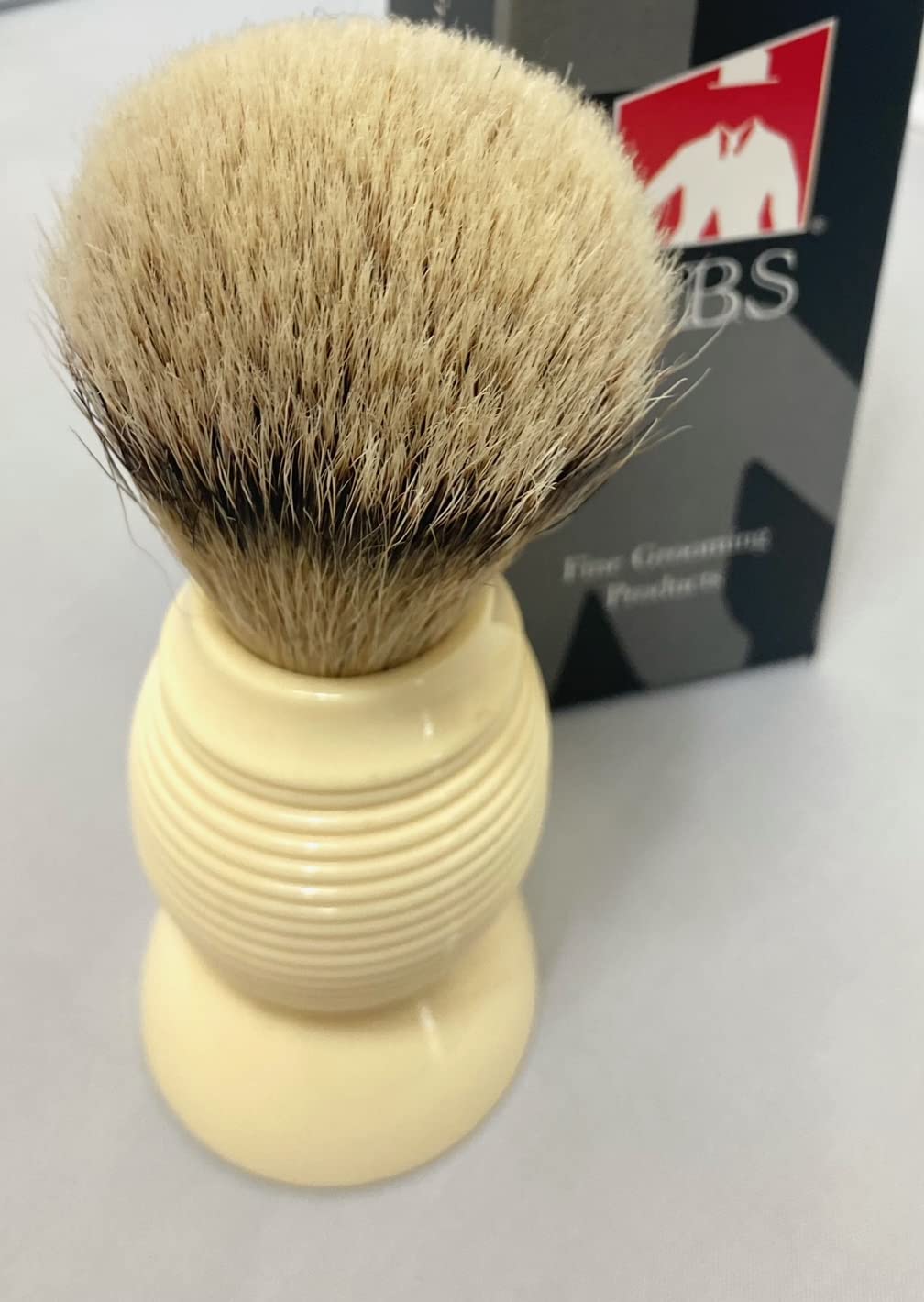 G.B.S Silvertip Badger Bristle Shaving Brush, Faux Ivory Resin Handle, Bristles Generates High Lather Shiny Handle, 4.5 Inches Tall Beauty and Personal Care G.B.S
