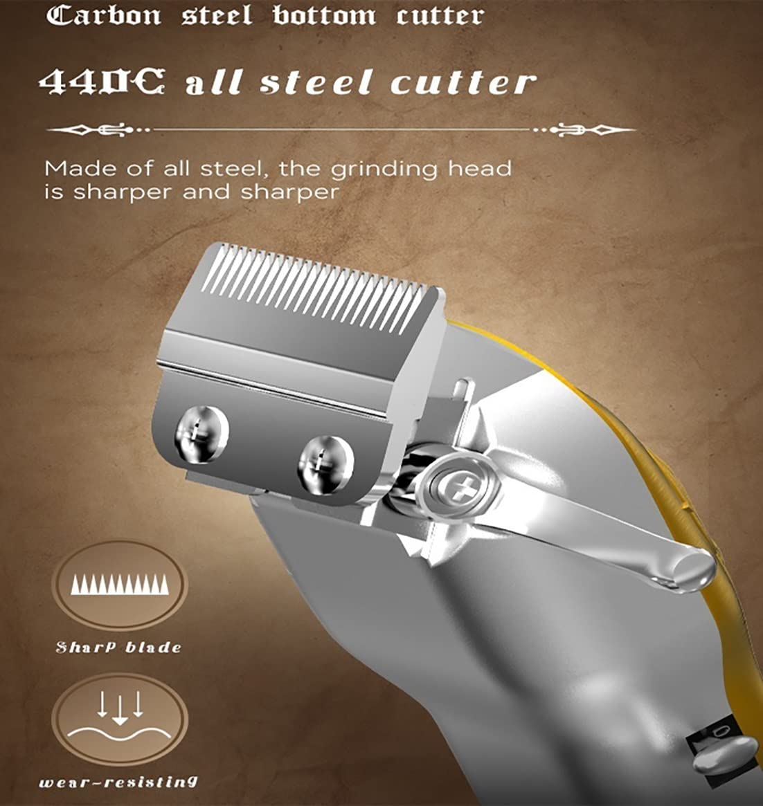 RASRGTRQ Barber Scissors Hair Clippers for Men, All Metal Hairdressing Hair Trimmer for Men Salon Professional Electric Hair Clipper Beard Haircut Beauty and Personal Care RASRGTRQ