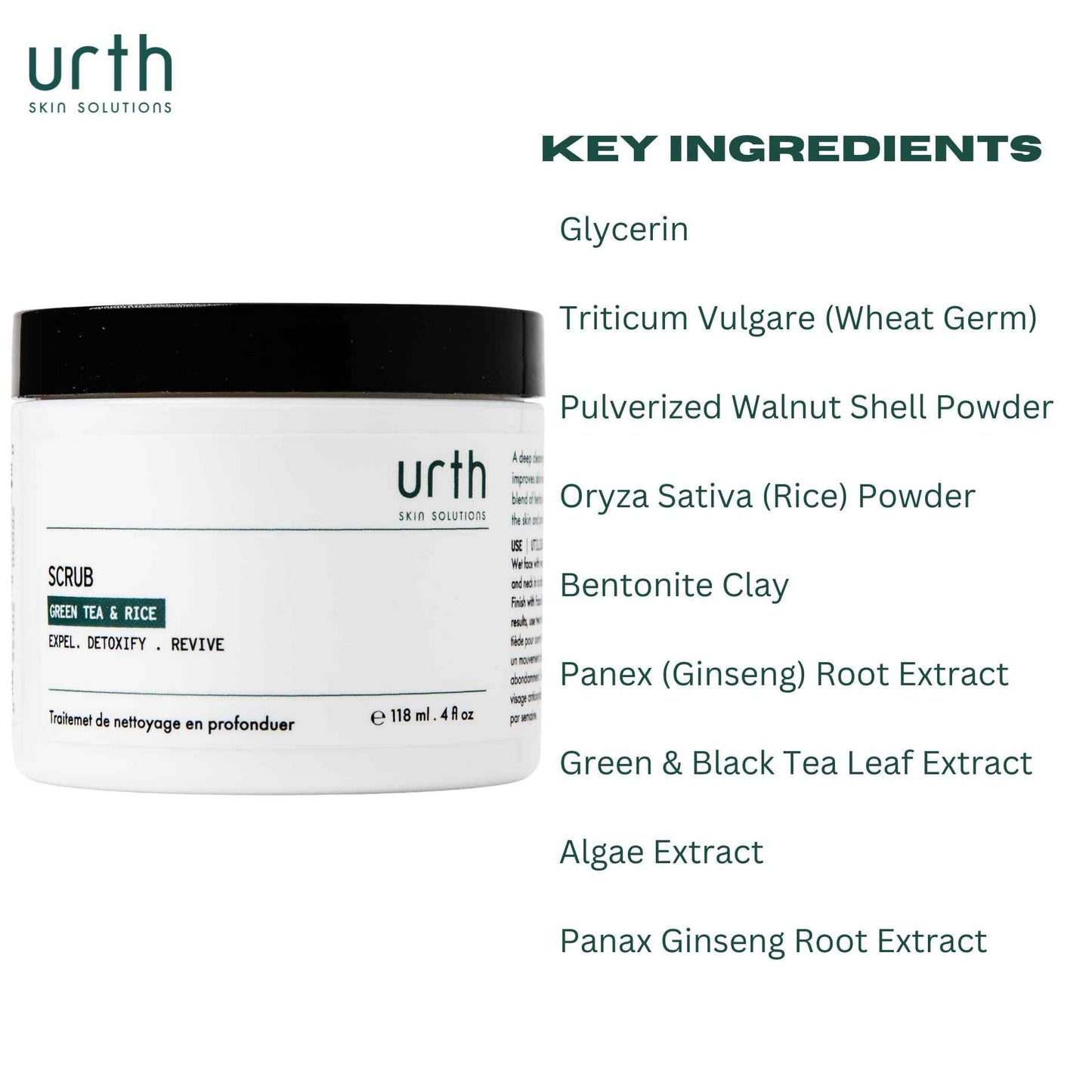 Urth Men's Exfoliating Face Scrub with Green Tea & Rice (4 oz), Deep Cleansing, Minimizes Blackheads, Smooths Skin, Daily Facial Scrub for Sensitive Beauty & Personal Care Urth Skin Solutions For Men