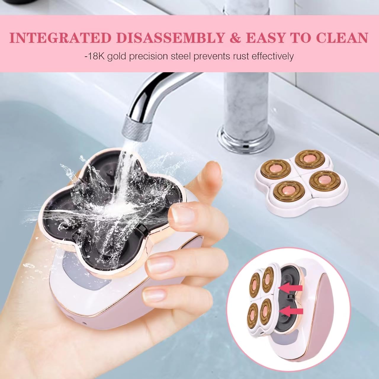 CeqCin Electric Razor for Women,Wet/Dry Rotary Electric Shaver for Women Leg,Rechargeable Hair Removal Device Epilator,Electric Hair Trimmer Beauty and Personal Care CeqCin