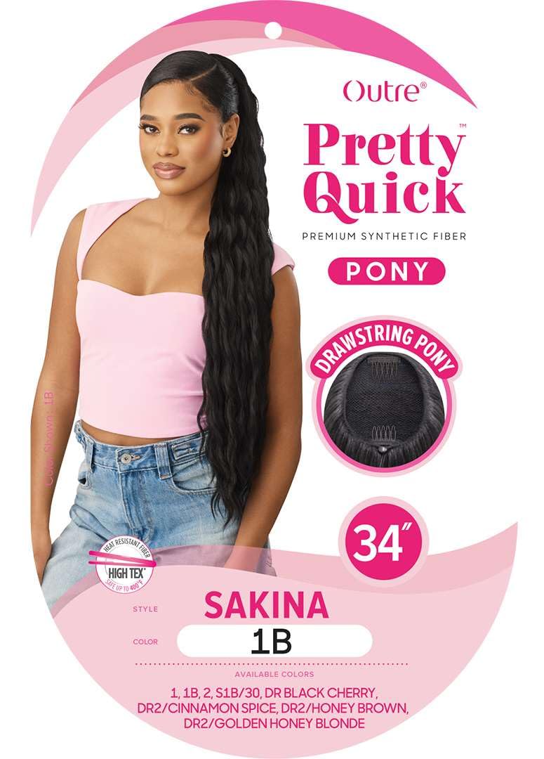Outre Pretty Quick - Drawstring Pony - Sakina (DARK BROWN 2)