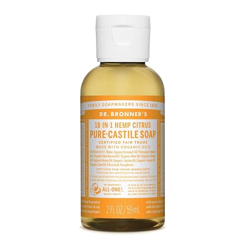 Dr. Bronner's - Pure-Castile Liquid Soap (Citrus, 2 ounce) - Made with Organic Oils, 18-in-1 Uses: Face, Body, Hair, Laundry, Pets and Dishes Beauty & Personal Care Dr. Bronner's