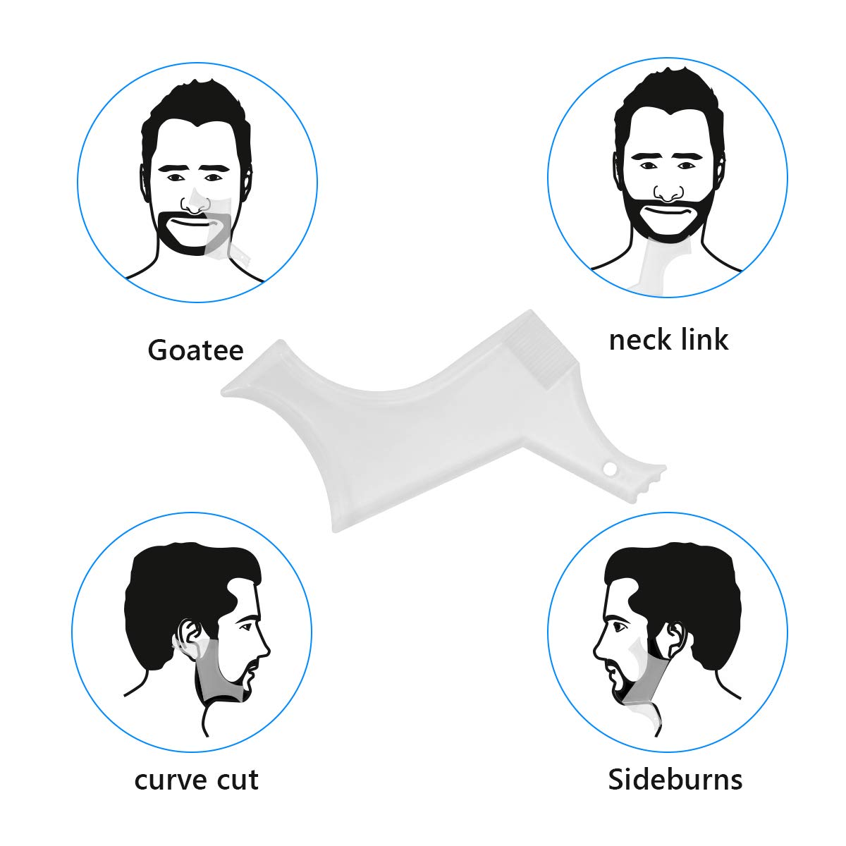 Ahier Beard Shaping Tools, 5-in-1 Beard Shaping Set with Straight Edge Razor and 10 P blade, Barber Pencil, Beard Trimming Scissors, Gift for Men Beauty and Personal Care AHIER