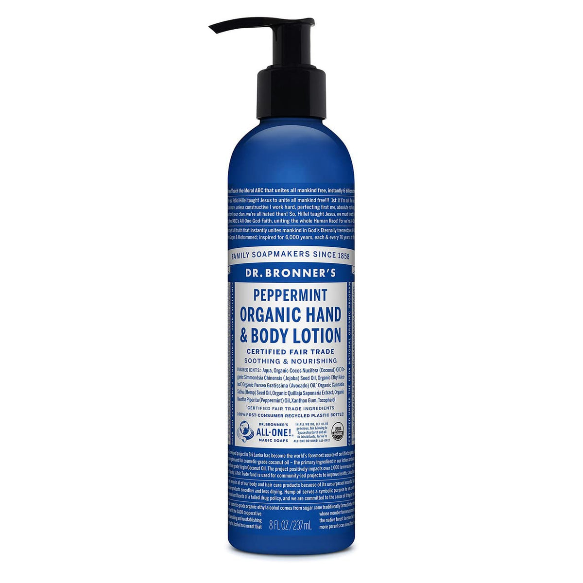 Dr. Bronner'S Fair Trade And Organic Lotion, Peppermint, 8 Oz Beauty & Personal Care Dr. Bronner's