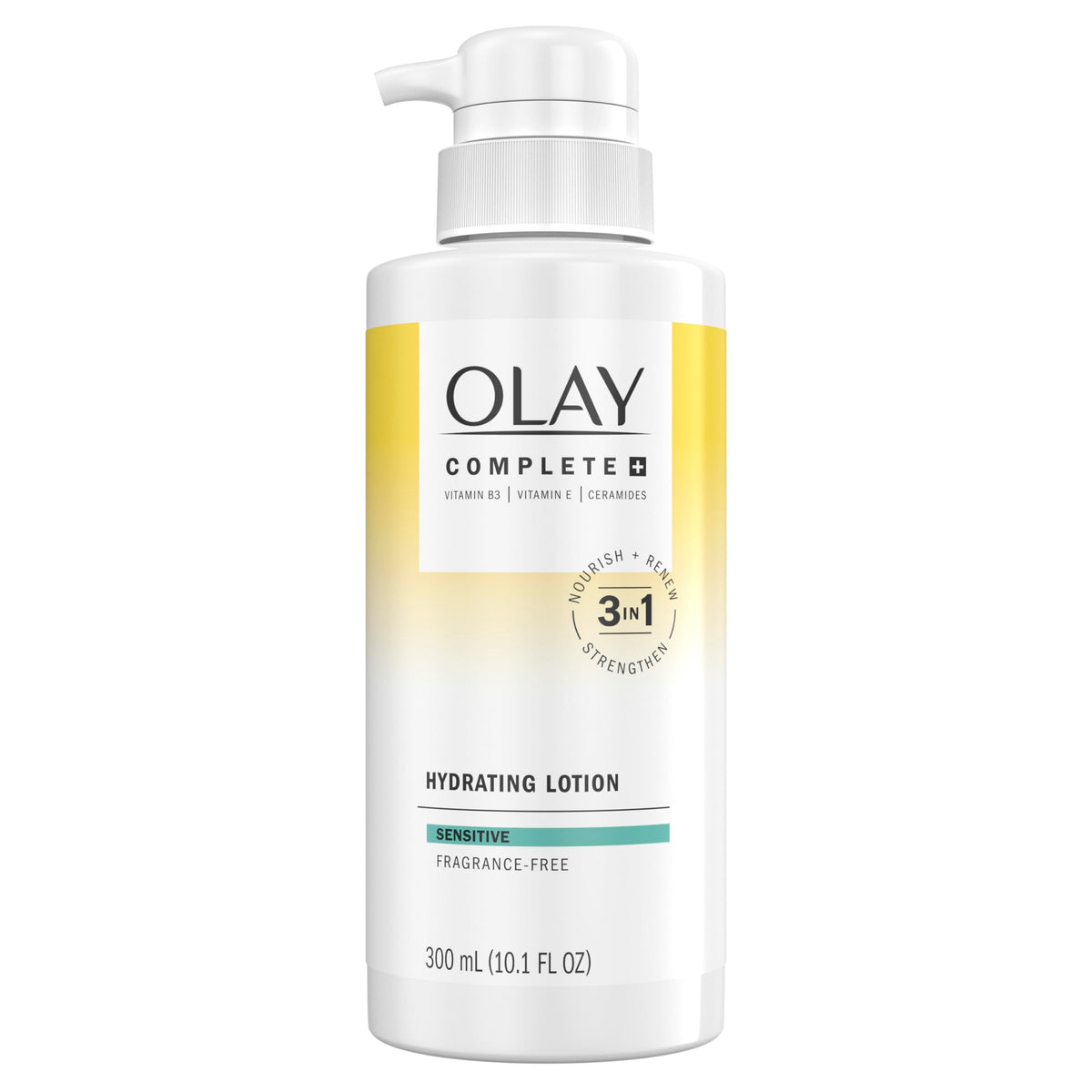 Olay Complete+ Hydrating Lotion Fragrance-Free, 10.1 FL OZ, 3-in-1 Nourishing Face Moisturizer for All Skin Types with Vitamin B3, Vitamin E, Beauty & Personal Care Olay