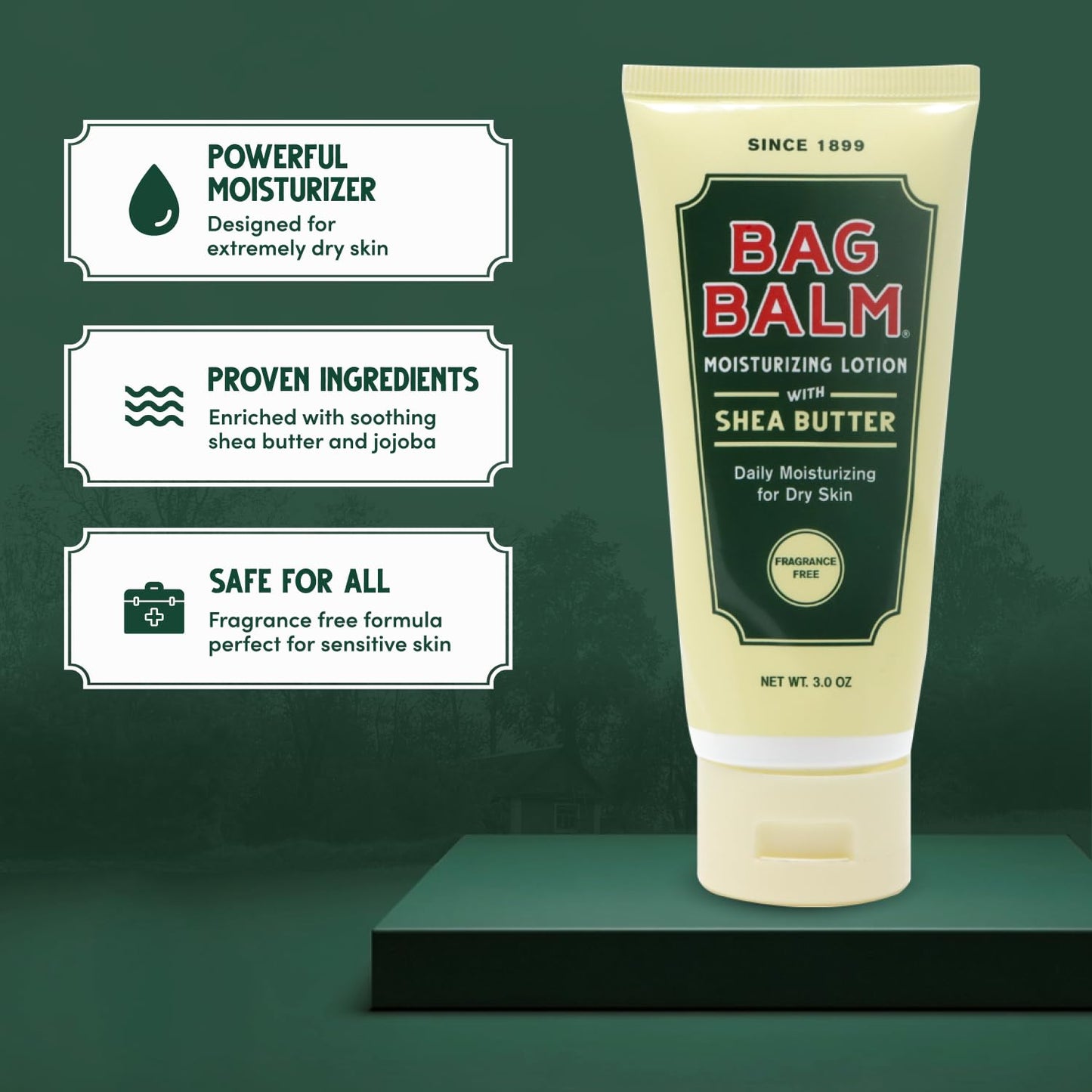 Bag Balm Vermont's Original Hand & Body Dry Skin Lotion with Shea Butter and Jojoba, Daily Hand Lotion for Dry Hands - Fragrance-Free, Non-Greasy Hand Beauty & Personal Care Bag Balm