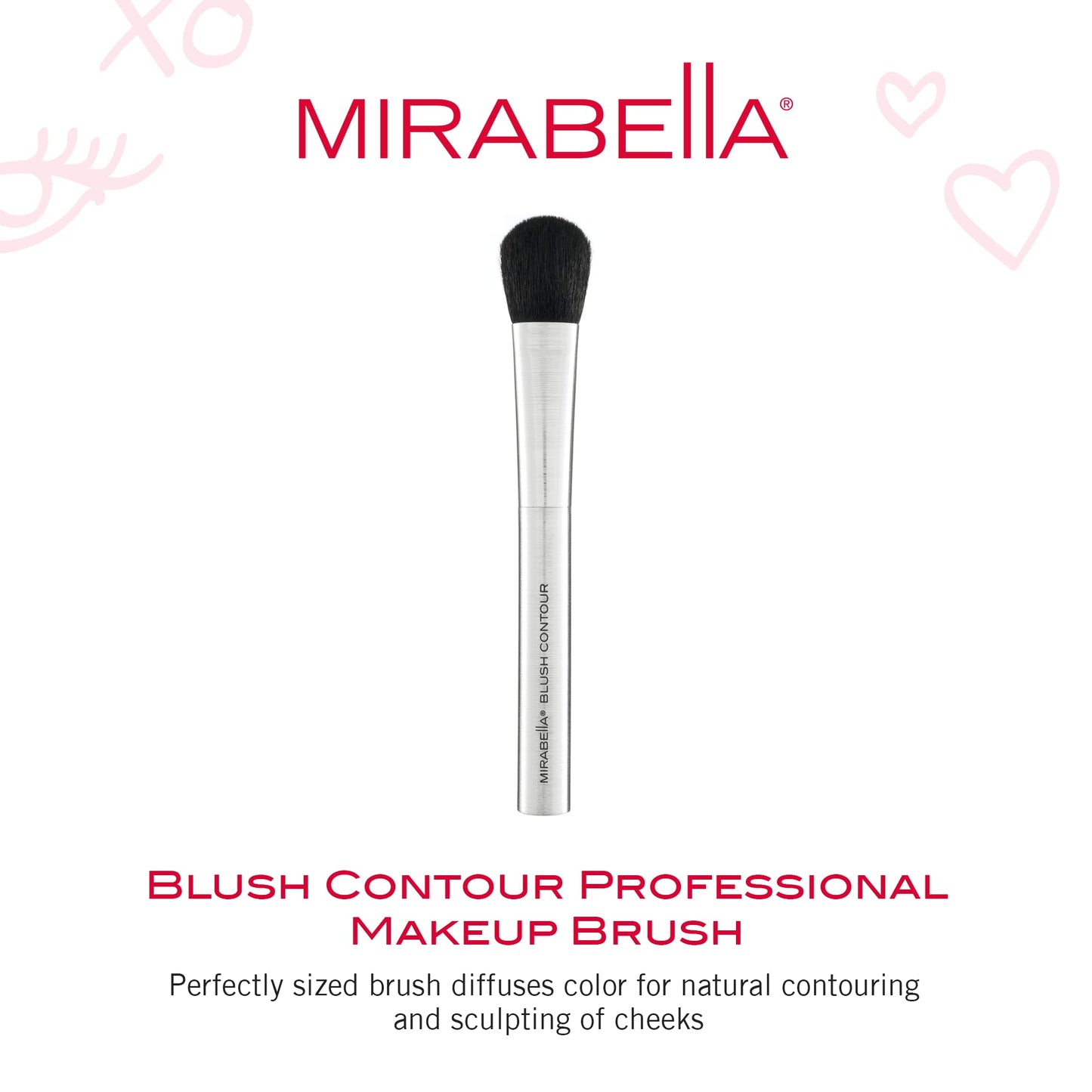 Mirabella Contouring Blush Brush, Premium Professional Makeup Brush Collection, Cruelty-Free Synthetic Bristle Brush with Hand-Sculpted Brushed Beauty & Personal Care Mirabella