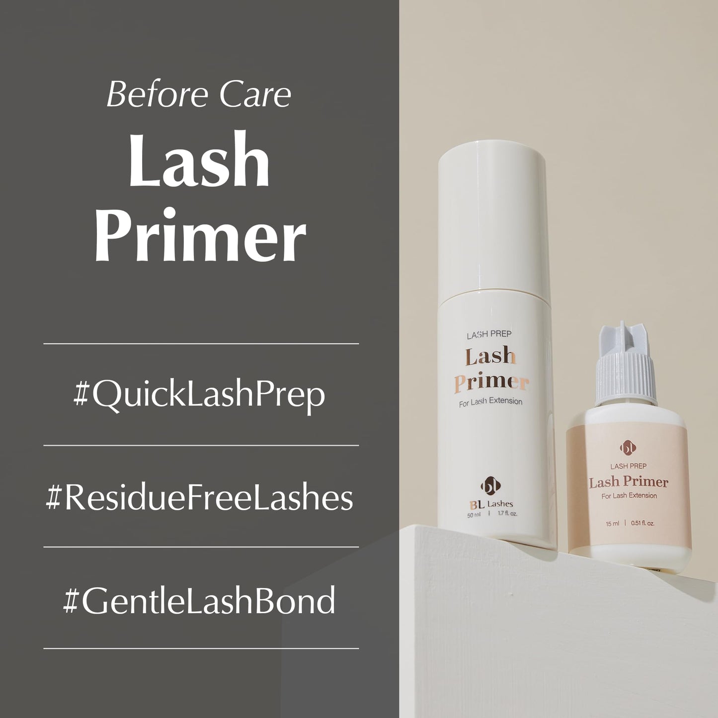 BL Lashes Primer for Eyelash Extensions | Removes Oils & Residue | Oil-Free for Stronger Adhesive Bonding | Speeds Up Application Time | Professional Beauty & Personal Care BL BL