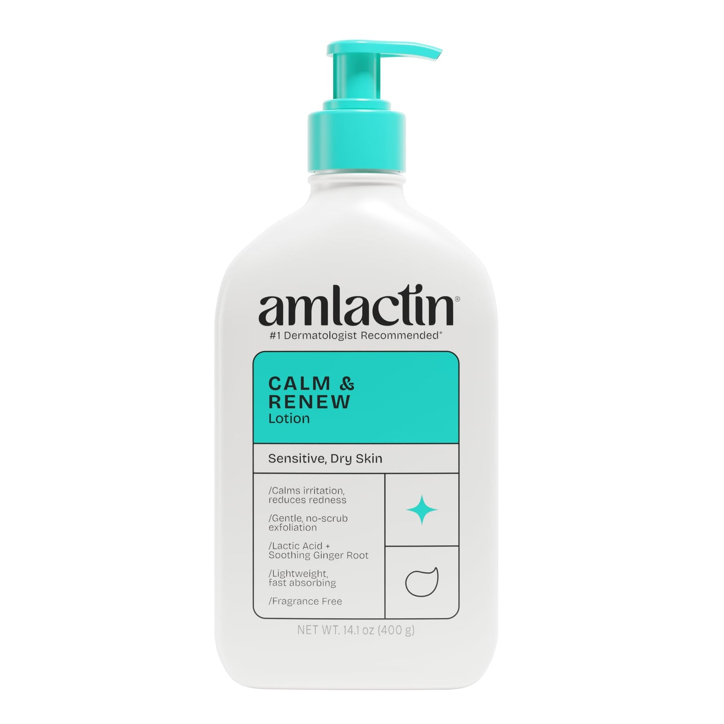 AmLactin Calm & Renew Lotion - Therapeutic Body and Face Moisturizer for Sensitive Skin - No-Scrub Exfoliator and Body Lotion for Dry Skin with Lactic Beauty & Personal Care AmLactin