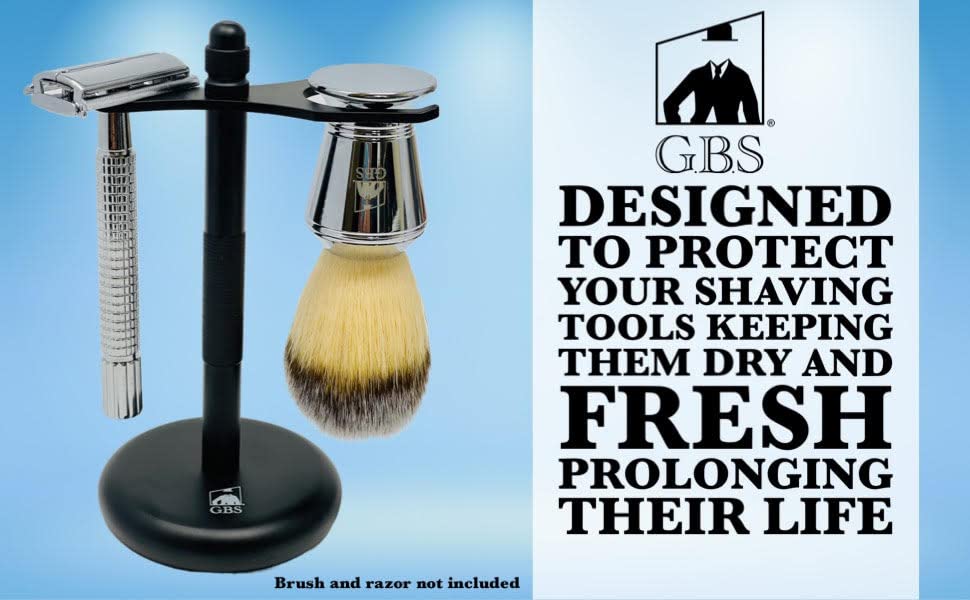 G.B.S Dual Stand for Razor & Brush Stand, Classic Black Matte Beauty and Personal Care G.B.S