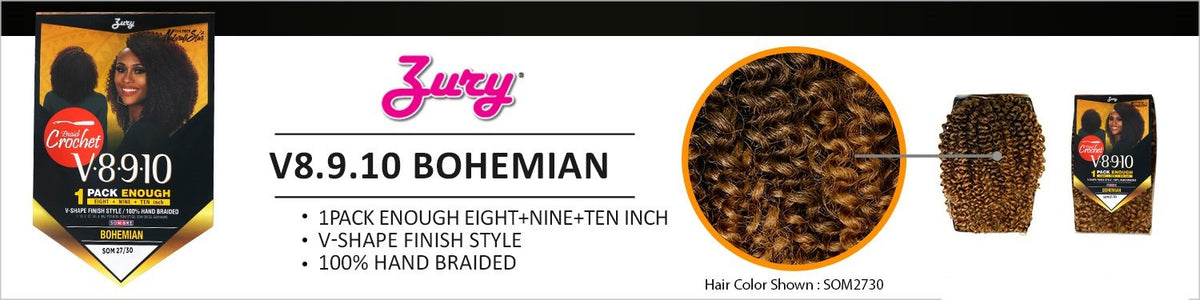 Royal Zury Synthetic Hair Crochet Braids V8.9.10 Bohemian 1Pack Enough (SOM 27/30)