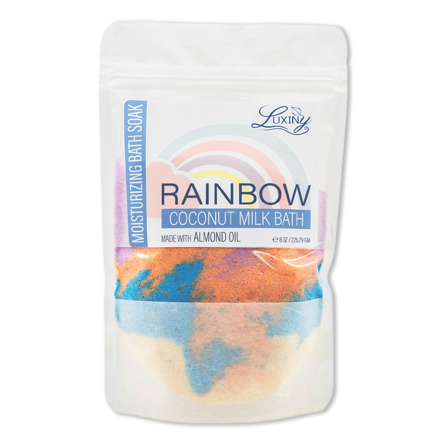 Luxiny Vegan Milk Bath Soak Made with Coconut Milk Powder & Sweet Almond Oil Which Creates A Bath Bomb Dust Soothing Fizz, 8oz (Rainbow) Beauty & Personal Care Luxiny