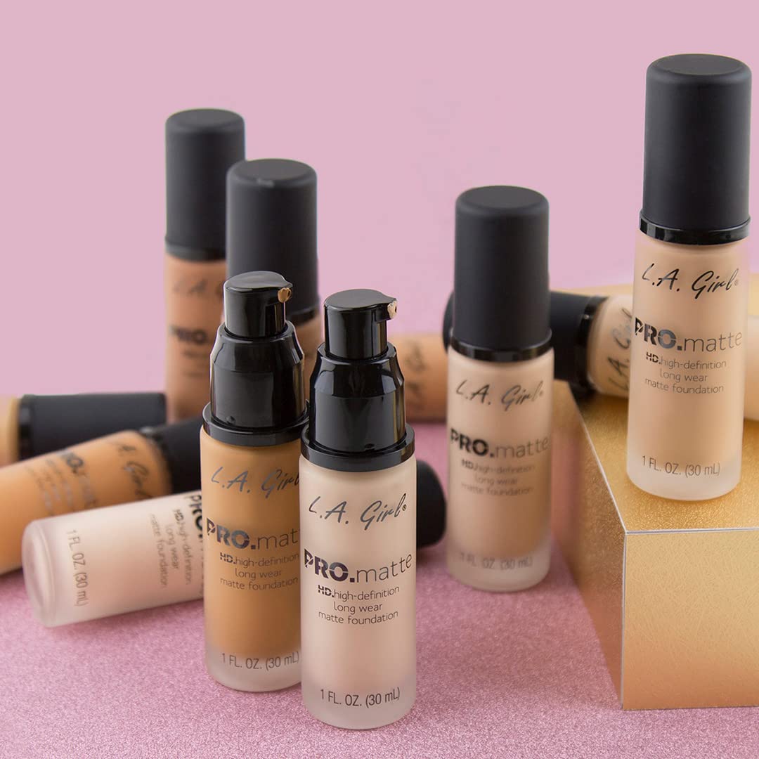L.A. Girl Cosmetics LA PRO.mattte HD.highdefinition long wear matte foundation, GLM671 Ivory, 1 Fl. Oz Beauty & Personal Care L.A. Girl