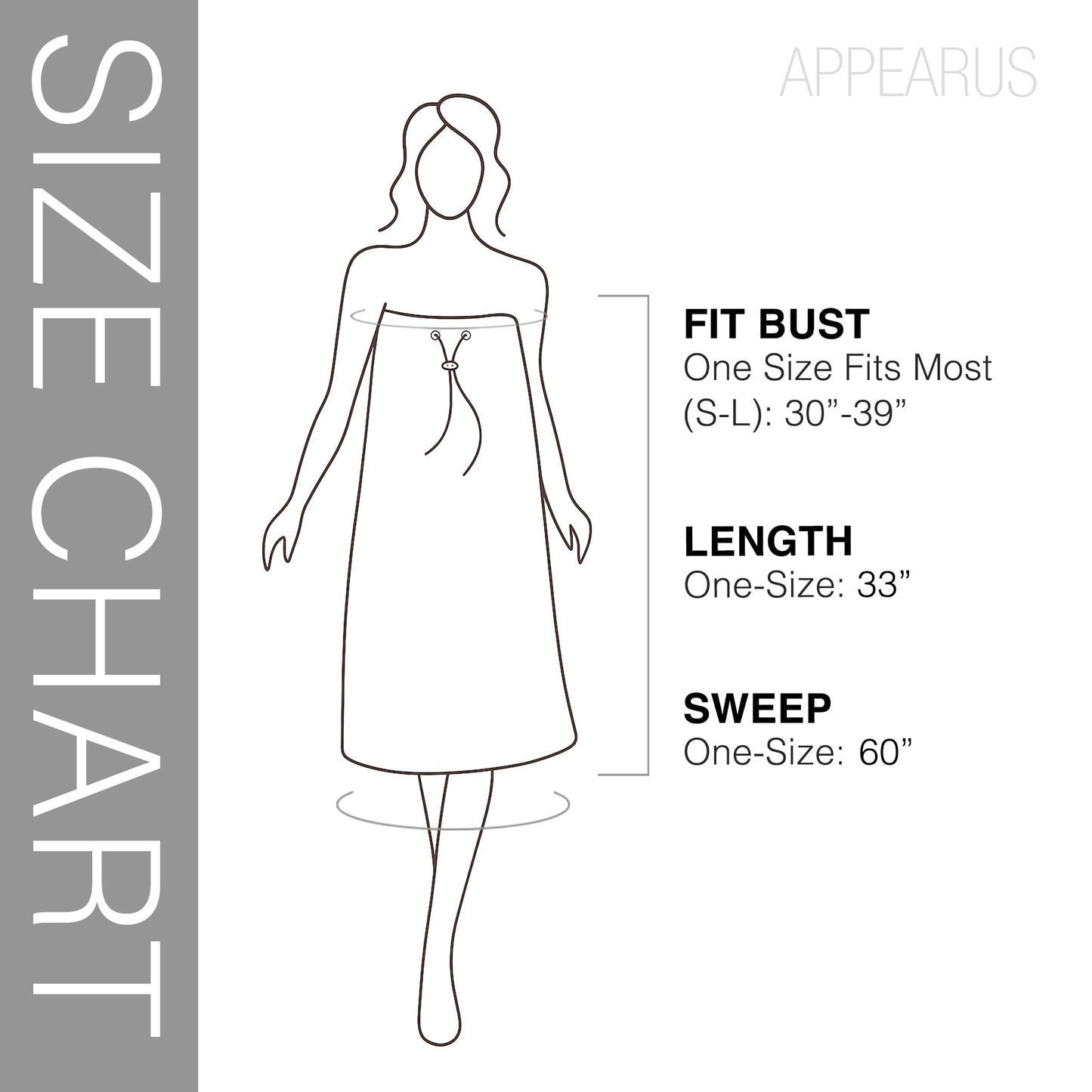 APPEARUS Drawstring Stretch Terry Spa Wrap 1 Count White Beauty and Personal Care APPEARUS