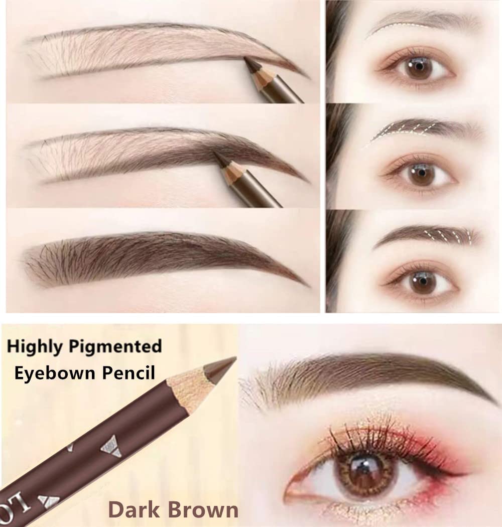 Go Ho 12 PCS Dark Brown Eyebrow Eyeliner Pencils,Sweatproof Eyebrow Pencil,Long-lasting Nice Color Eye Brow Gel Pen Makeup Brow Tint Sticks?Dark Beauty & Personal Care Go Ho