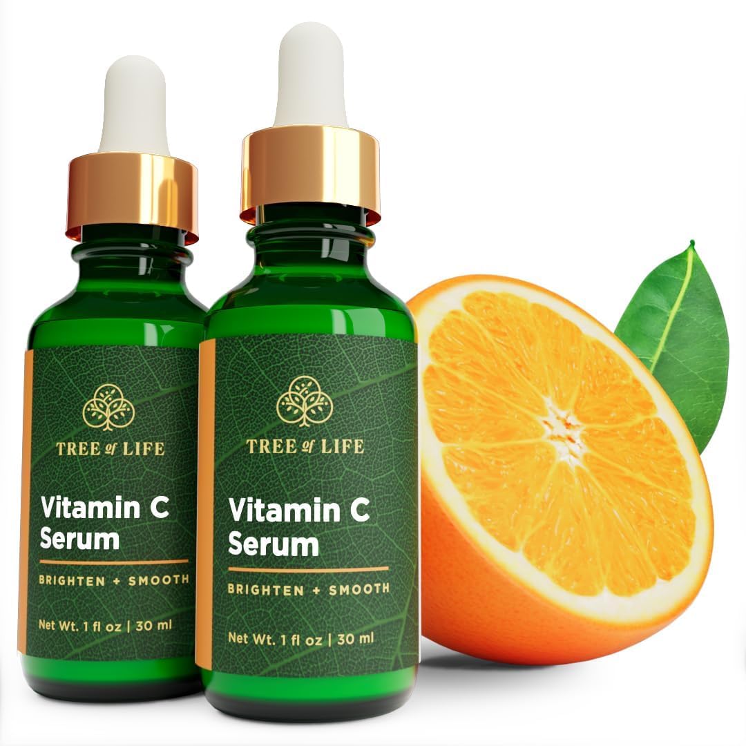 Tree of Life Beauty Vitamin C Skin Care Set, Skin Face Oil, Facial Serums for Dry and Sensitive Skin with Vitamin E Soft Skin, 1 Fl Oz (Pack of 2) Beauty & Personal Care Tree of Life