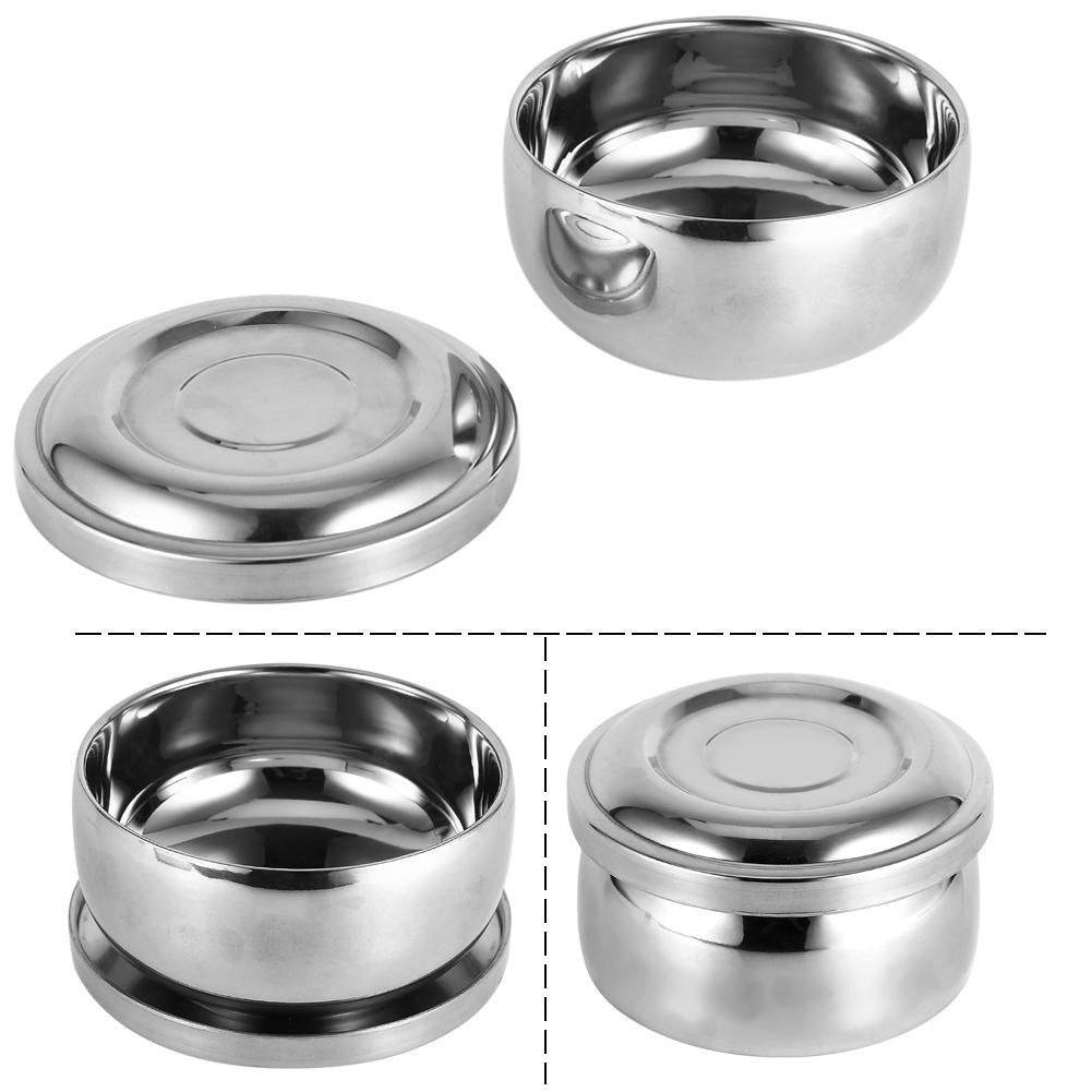 Shaving Soap Bowl with Lid for Men - Premium Stainless Steel Beard Shaving Cup, 4-Inch Deep Foam Bowl for Cream & Lather, Durable & Rust-Proof Beauty and Personal Care Sonew
