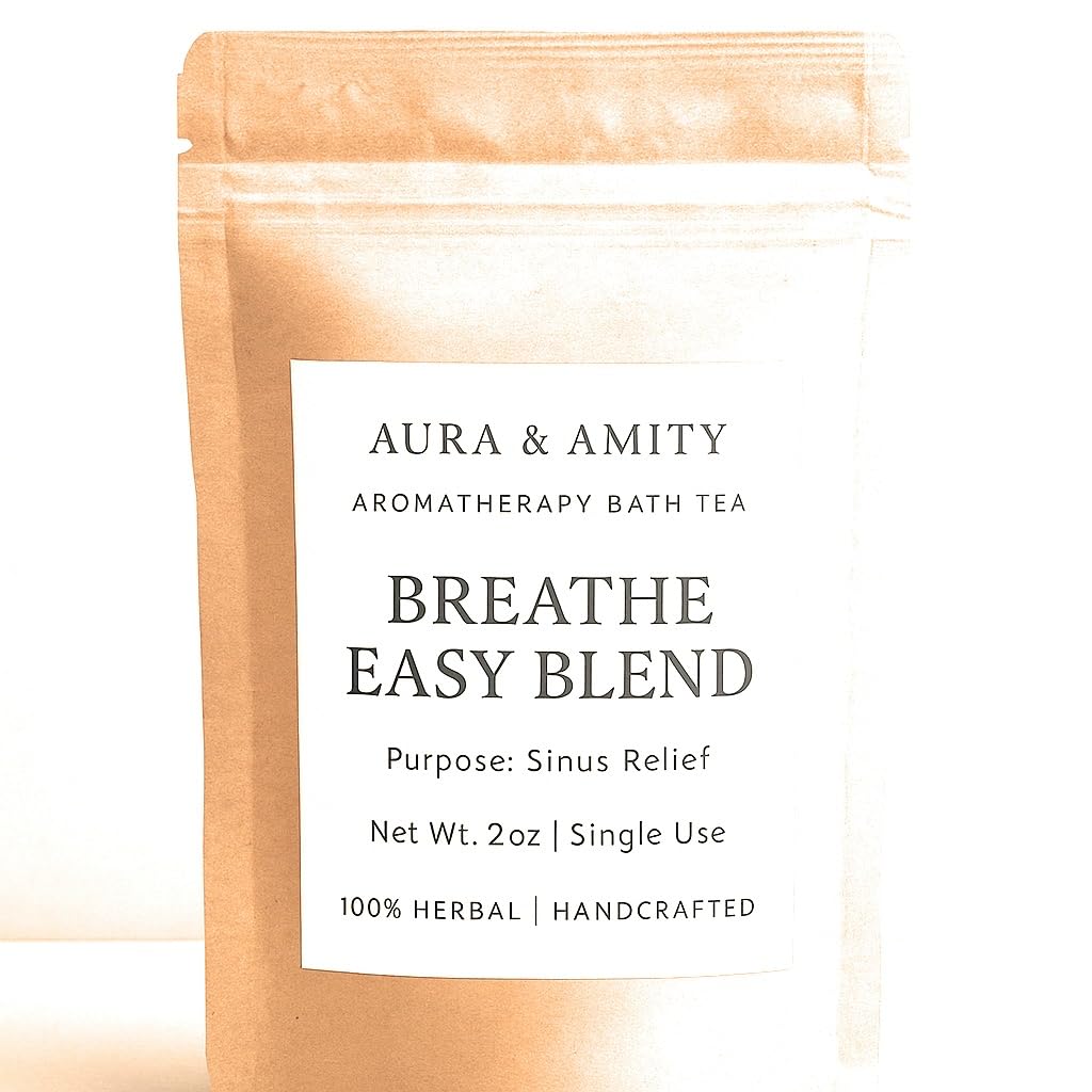 Aura & Amity Botanical Bath Tea - Herbal Soak Bags for Sinus Relief - 100% Natural, Handcrafted, Single Use Spa Ritual (Eucalyptus) Beauty and Personal Care Aura & Amity
