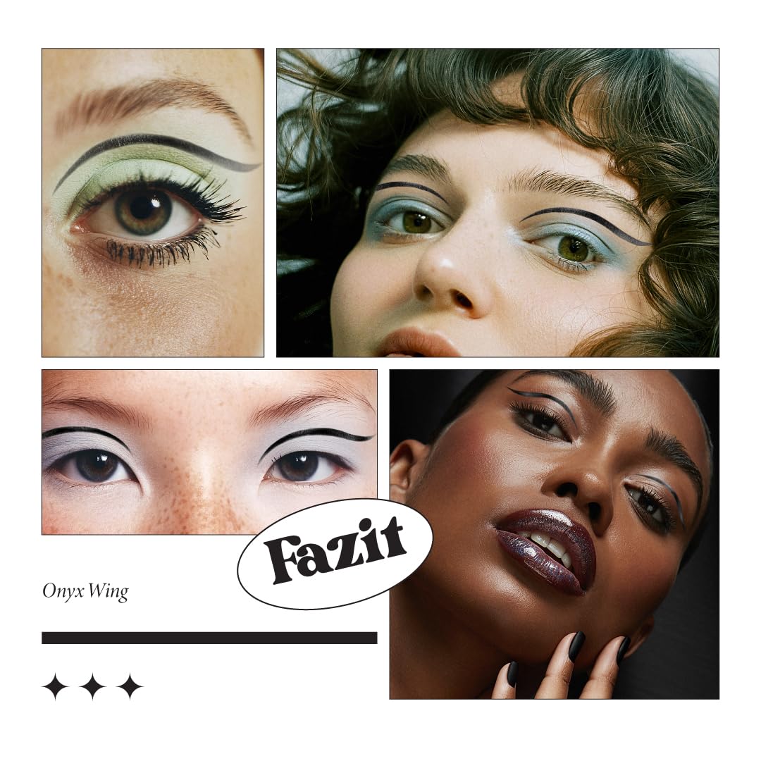 Fazit Makeup Patches - Onyx Wing Eyes - Glow Up Make-Up Patches - Cute Glitter Makeup Accessories For Women - Cosmetic Glitter For Face Beauty & Personal Care Fazit