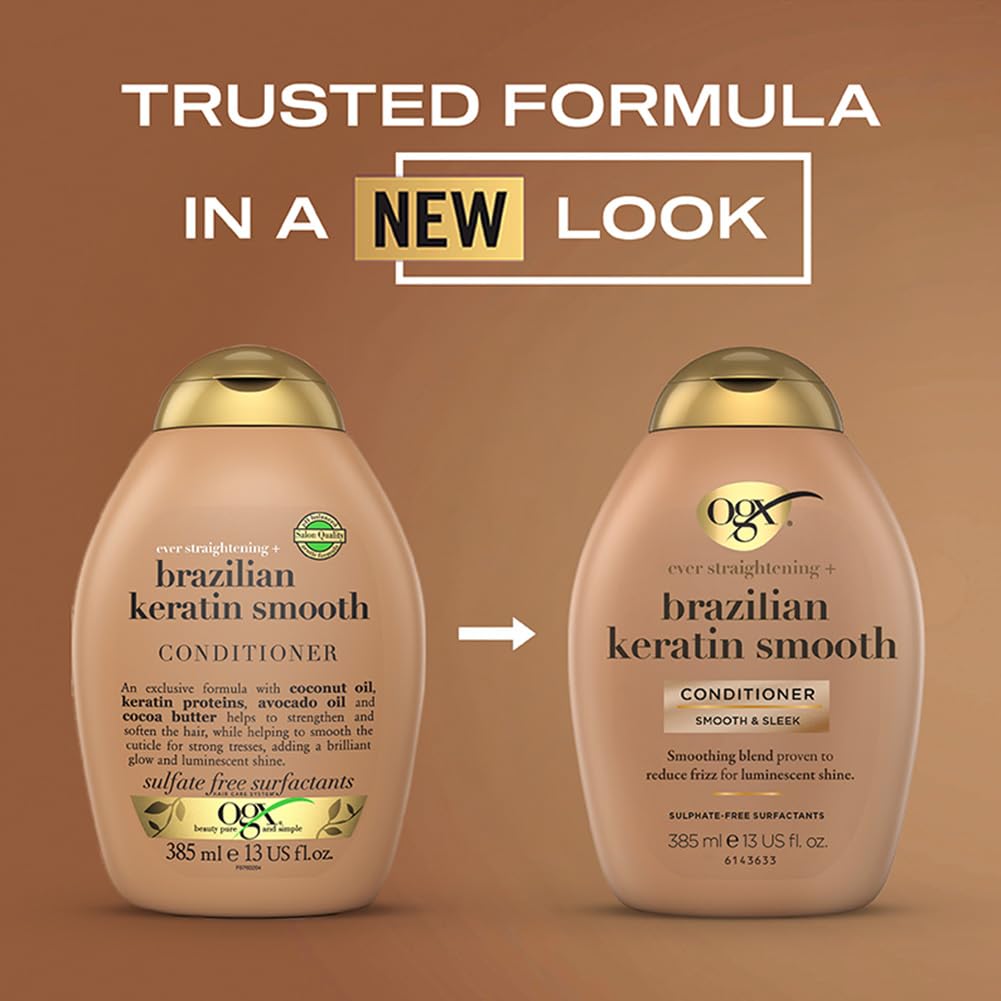 organix Ogx Conditioner Brazilian Therapy 384ml Pack, Keratin, 13 Ounce, (Pack of 3)