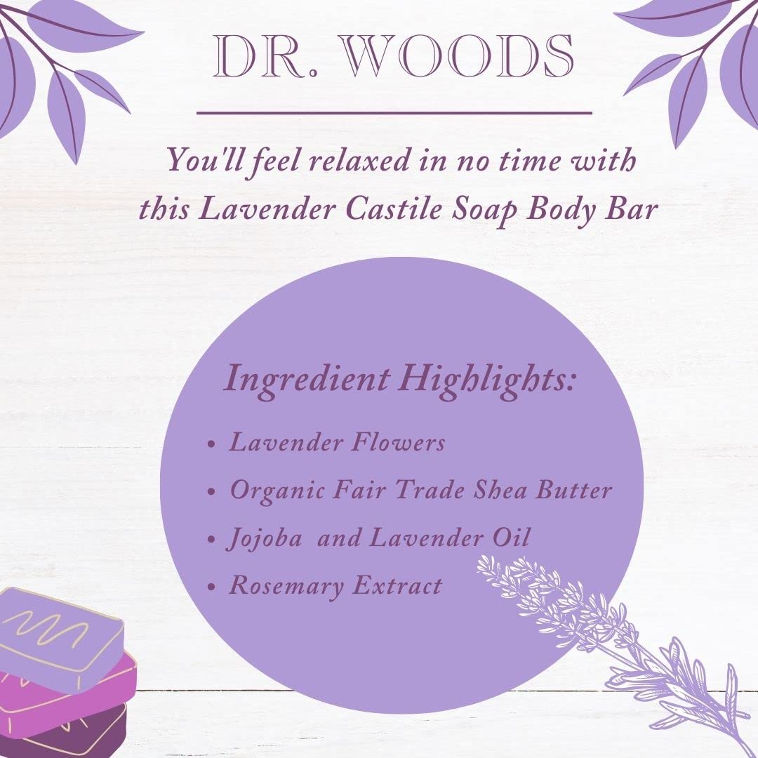 Dr. Woods Exfoliating Lavender Bar Soap with Organic Shea Butter, 5.25 oz (Pack of 6) Beauty & Personal Care Dr. Woods