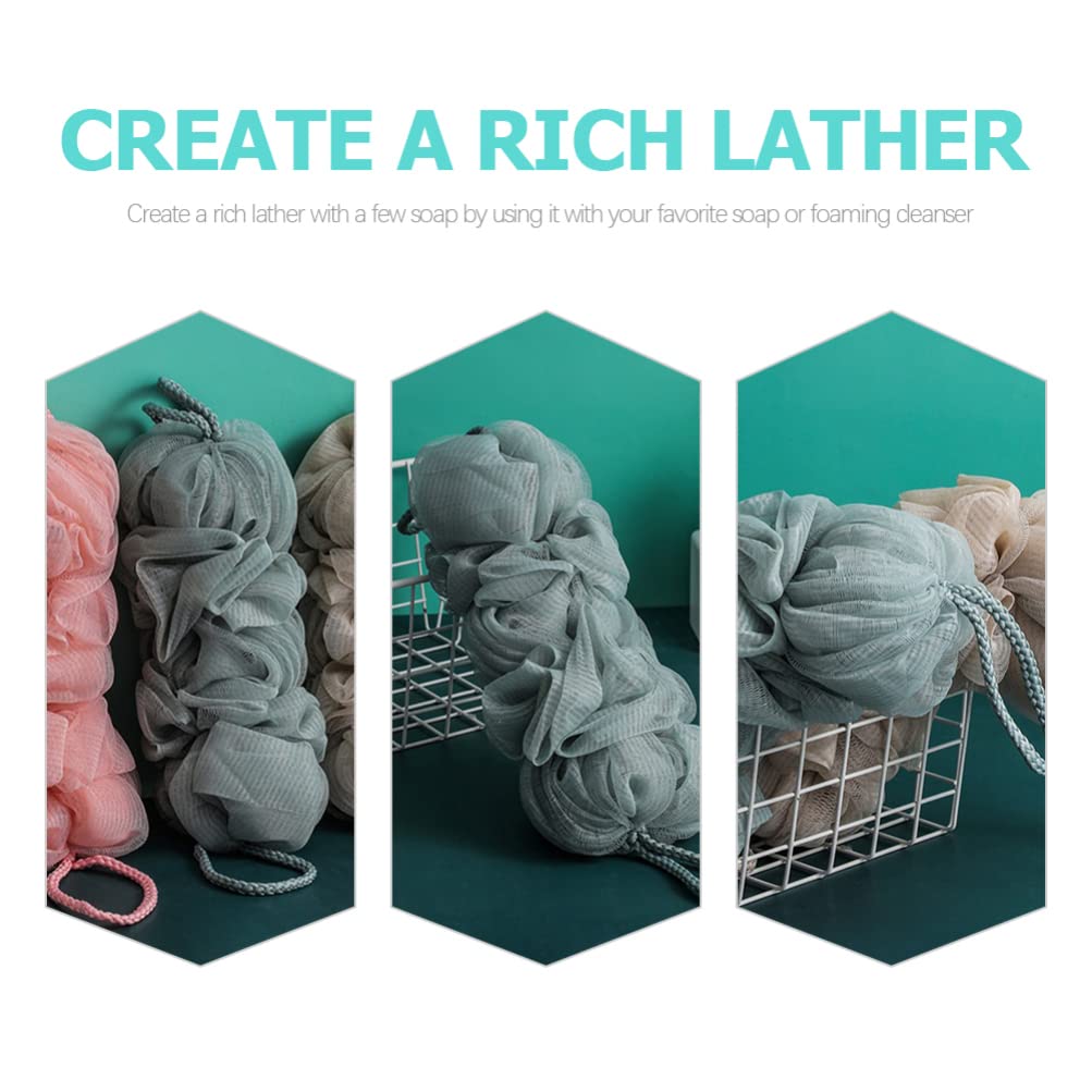 Lurrose 3pcs Bath Ball Bath Scrubber for Loofah Scrub Body Scrubber Long Loofah Scrub Back Washer for Shower Loofah Gourd Pouf Loofah Bath Sponge Bath Beauty and Personal Care Lurrose