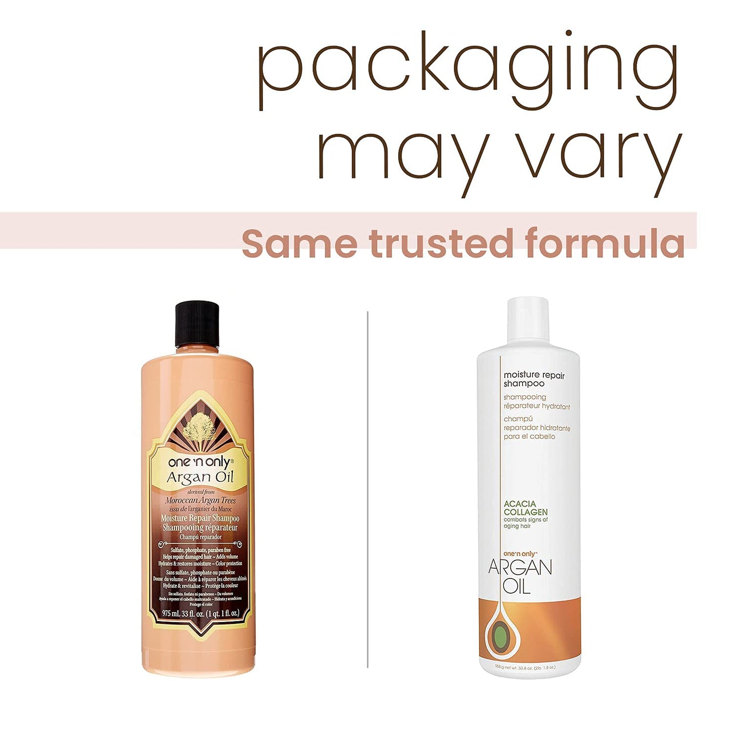 One 'n Only Moisture Repair Shampoo with Argan Oil, Rebalances Hair Moisture Levels, Adds Volume and Shine, Repairs Damage from Chemicals and Heat Beauty & Personal Care One 'N Only